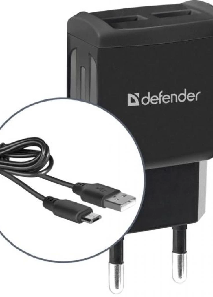 Зарядное устройство UPС-21 2xUSB,5V/2.1А кабель microUSB (83581) Defender (216637477)