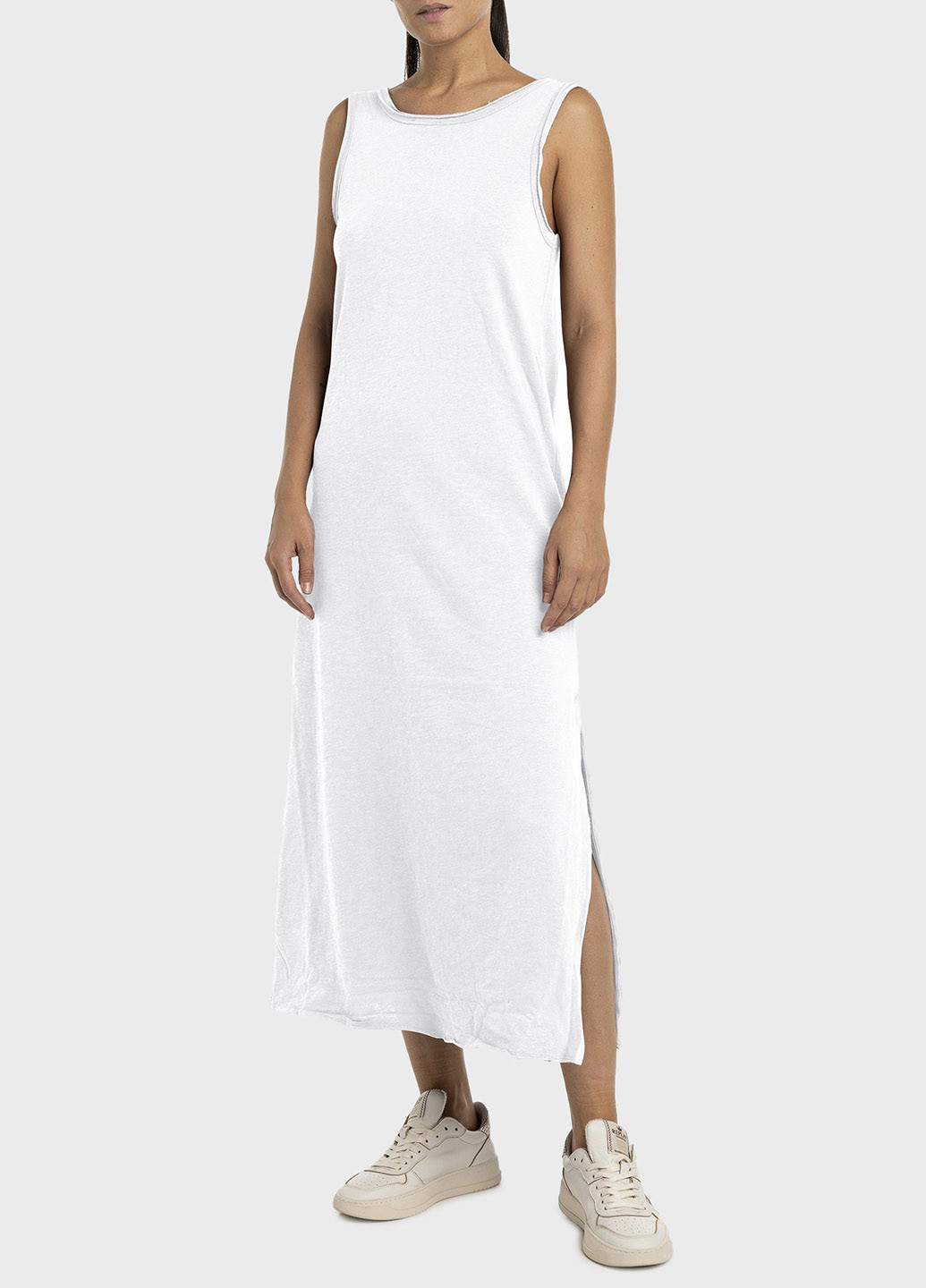 Белое кэжуал платье платье-майка Replay однотонное