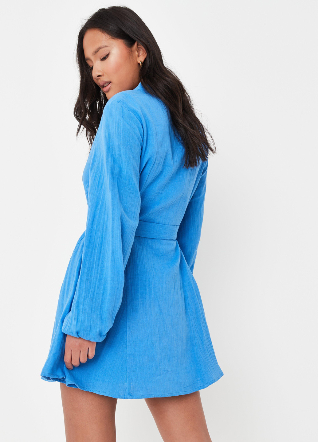 Світло-синя кежуал сукня сорочка Missguided однотонна