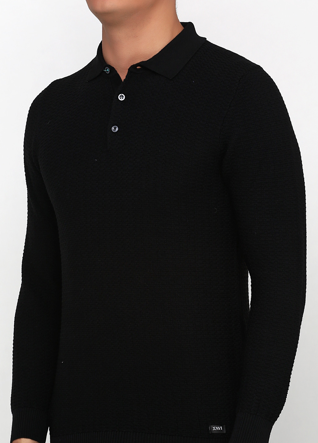 Черная футболка-поло для мужчин NAVI однотонная