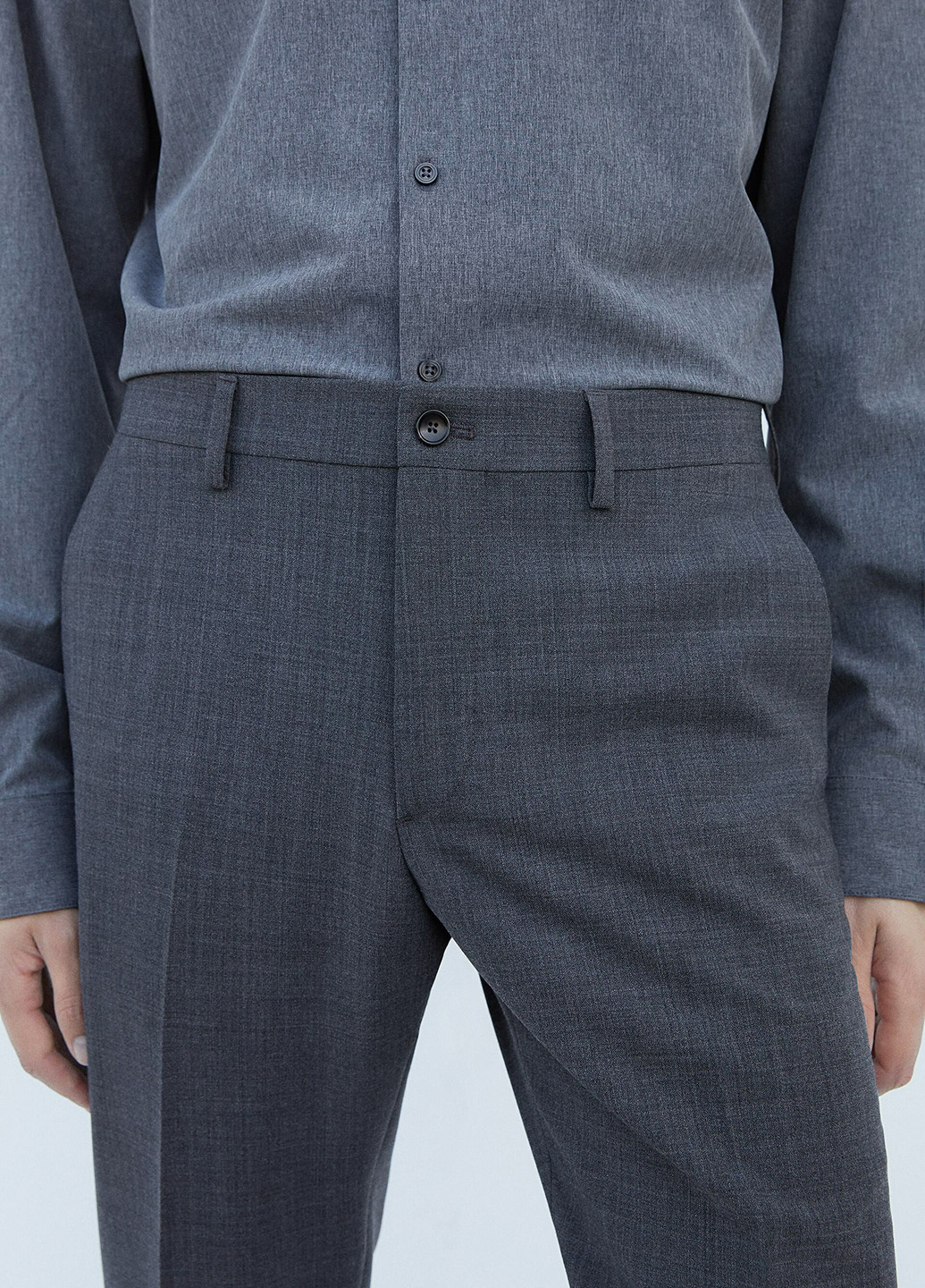 Серые классические демисезонные классические брюки Zara