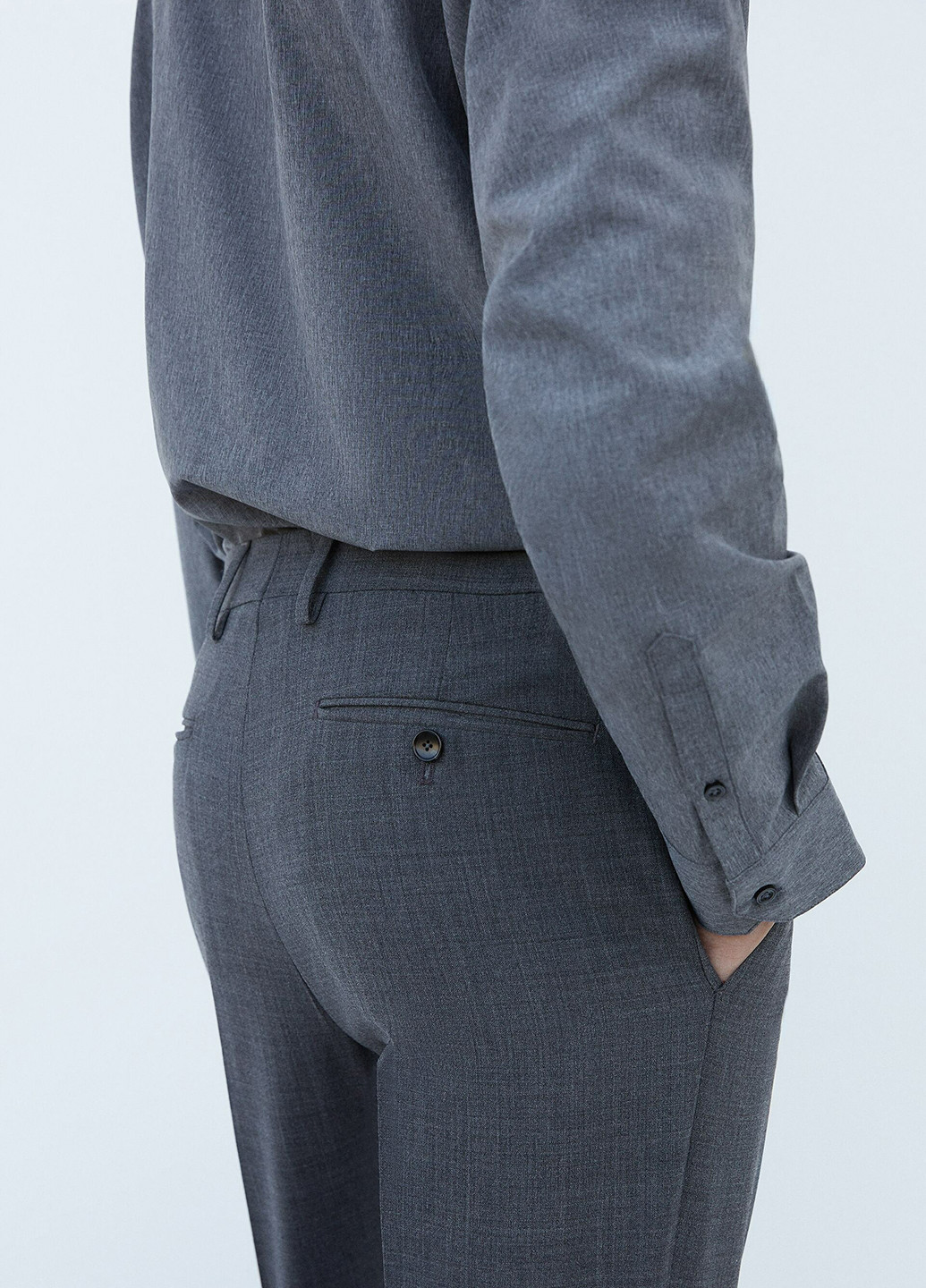 Серые классические демисезонные классические брюки Zara