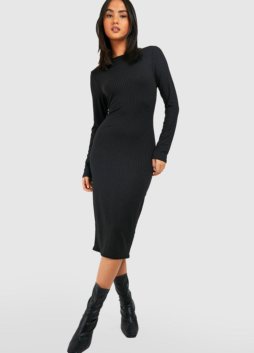 Чорна кежуал сукня сукня-водолазка Boohoo однотонна