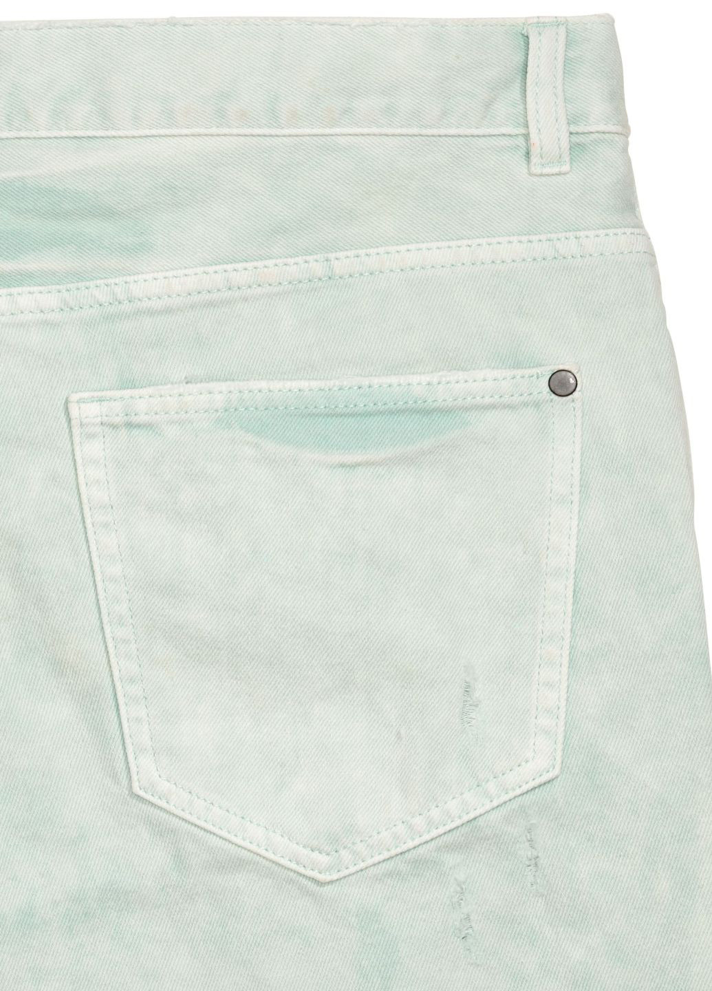 Шорты H&M однотонные мятные джинсовые хлопок