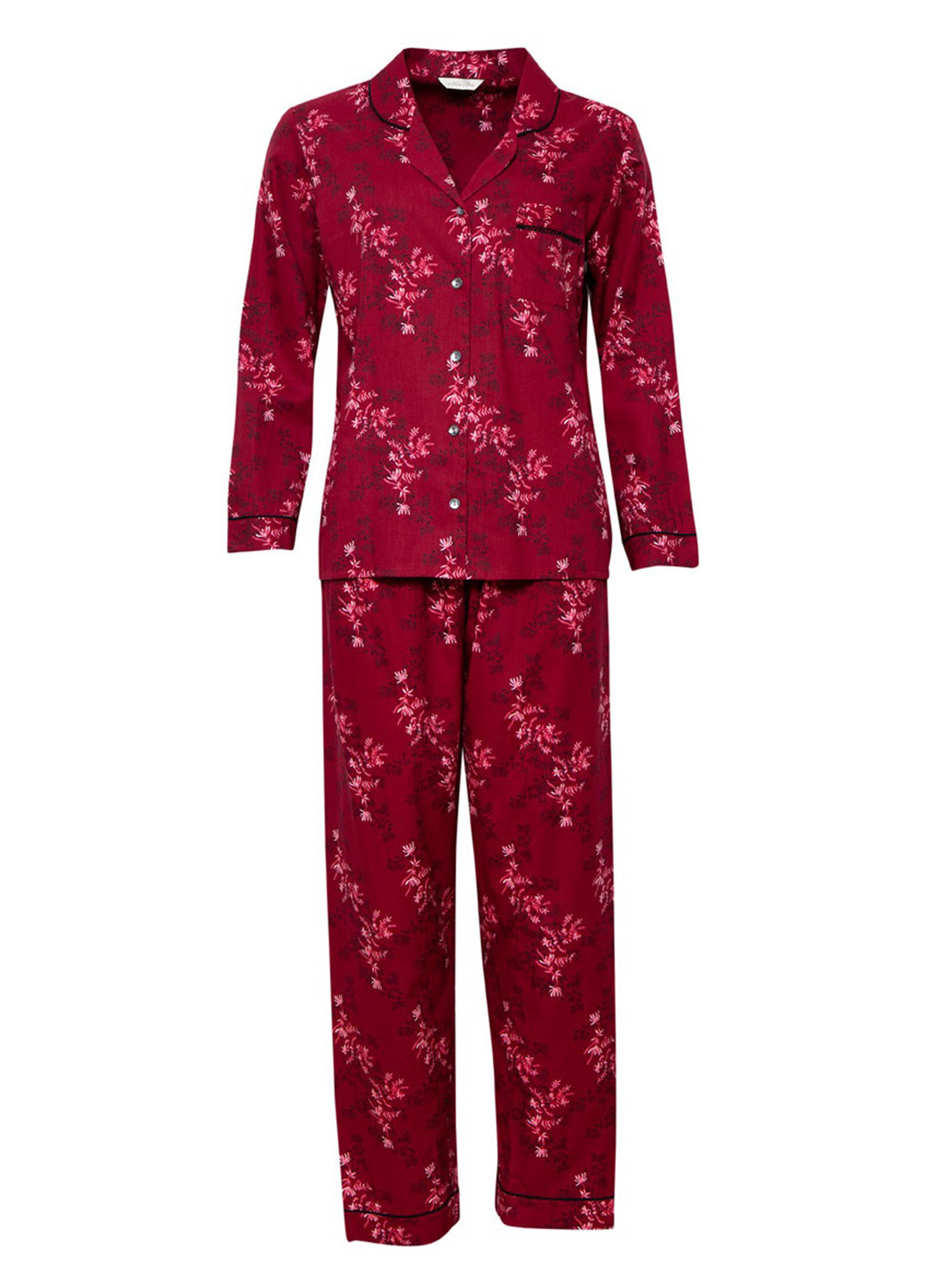 Бордовая всесезон пижама (рубашка, брюки) рубашка + брюки Nora Rose