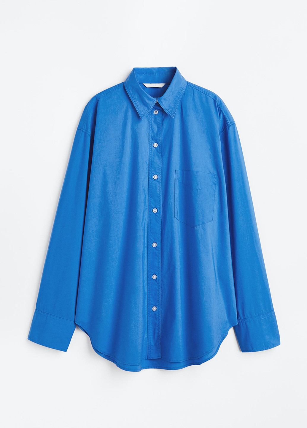 Синяя кэжуал рубашка однотонная H&M