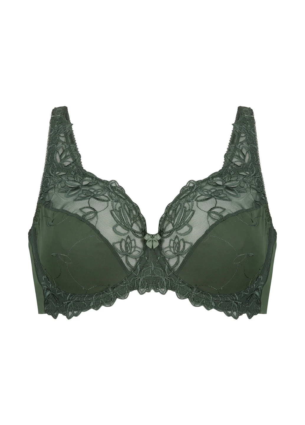 Темно-зелений балконет бюстгальтер Hunkemoller з кісточками мереживо, поліамід