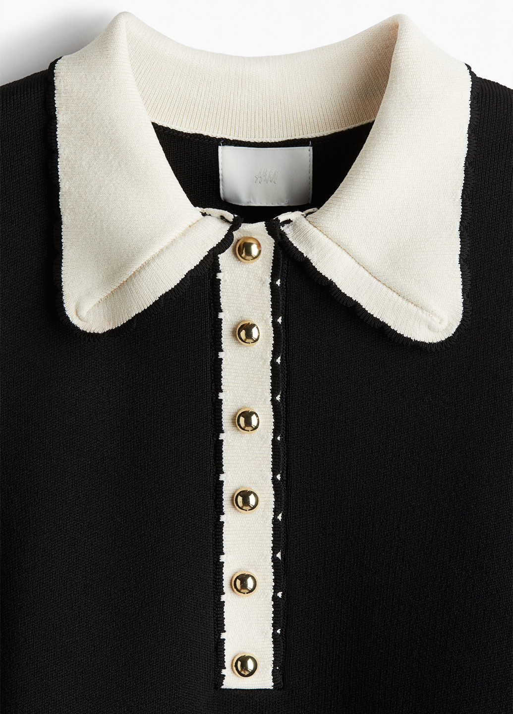 Черное кэжуал платье платье-свитер H&M колор блок