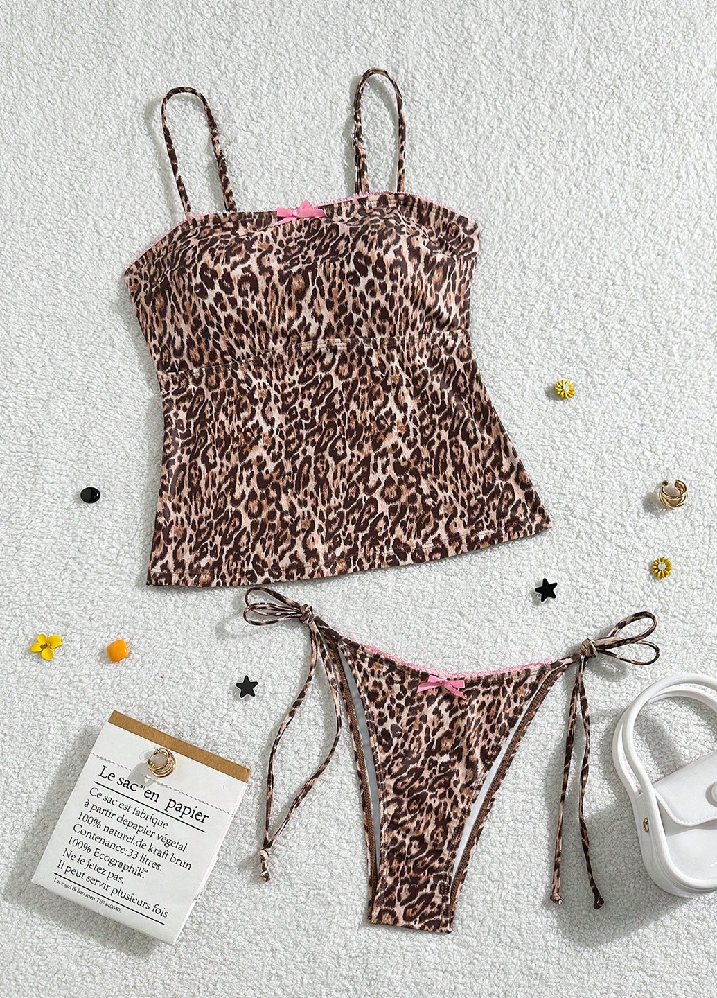 Комбинированный летний купальник (лиф, трусики) танкини, раздельный SHEIN