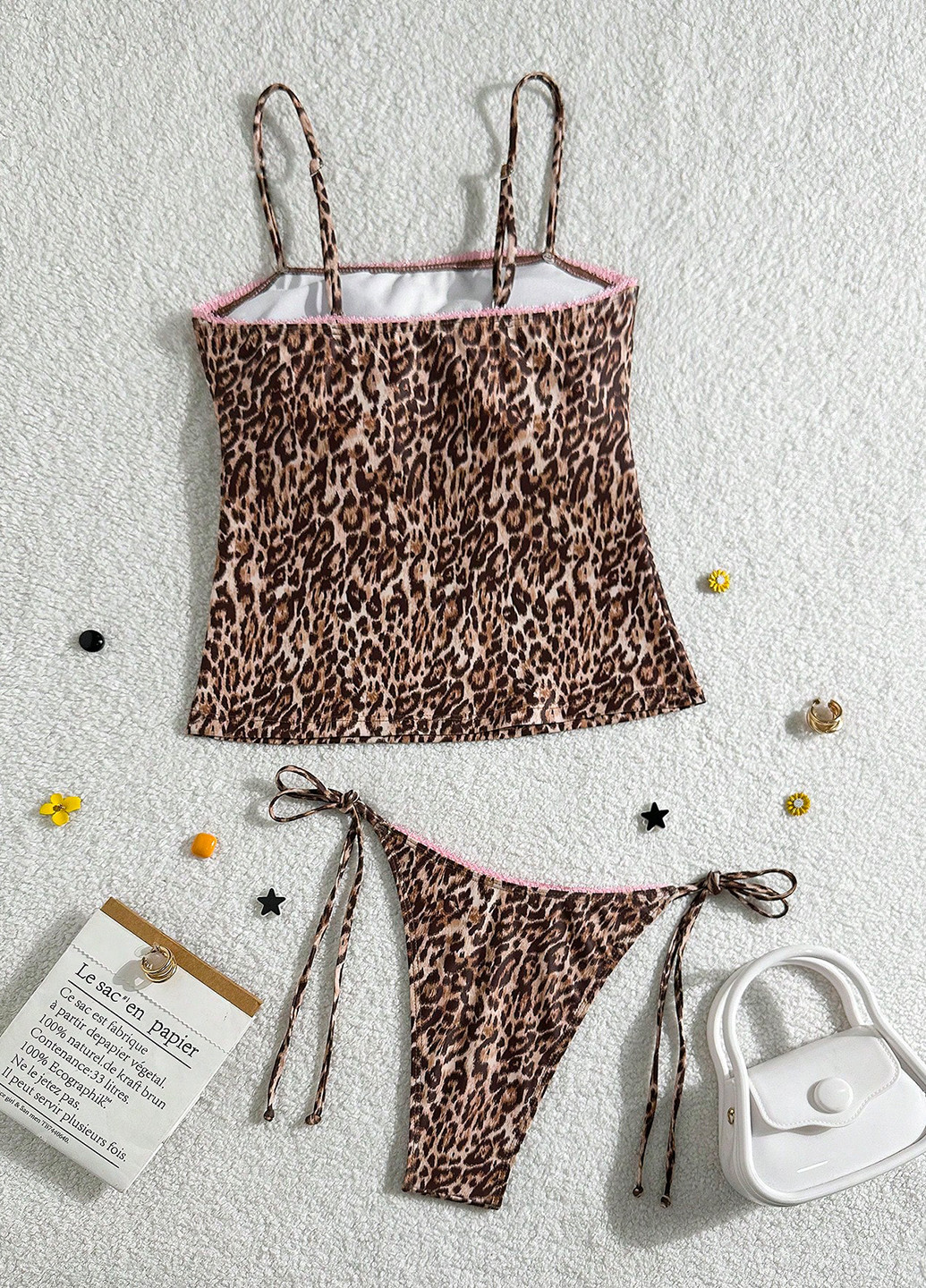 Комбинированный летний купальник (лиф, трусики) танкини, раздельный SHEIN