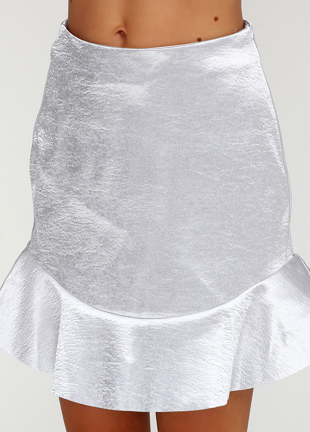 Светло-серая кэжуал однотонная юбка H&M мини