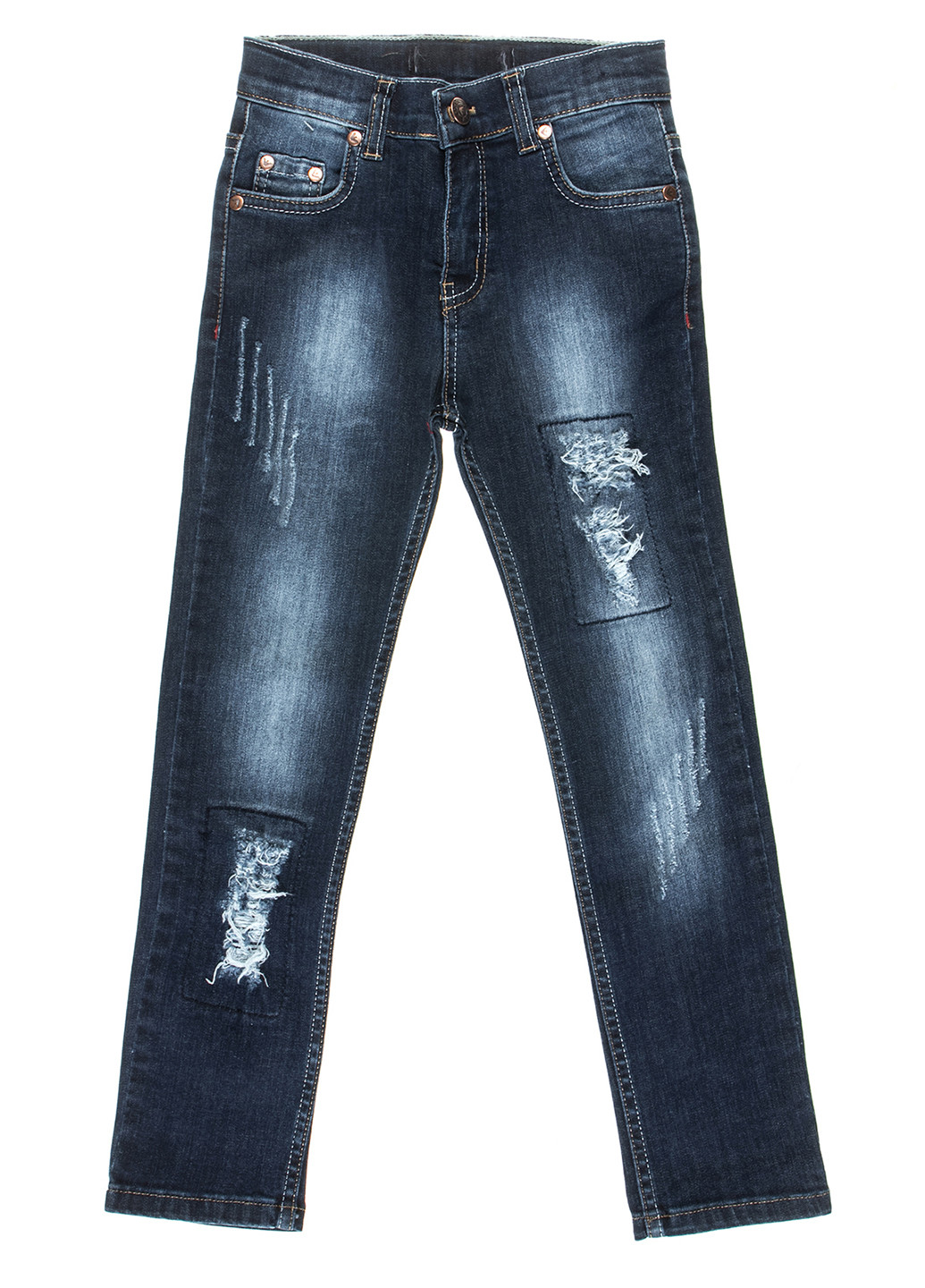 Темно-синие демисезонные со средней талией джинсы Cemix