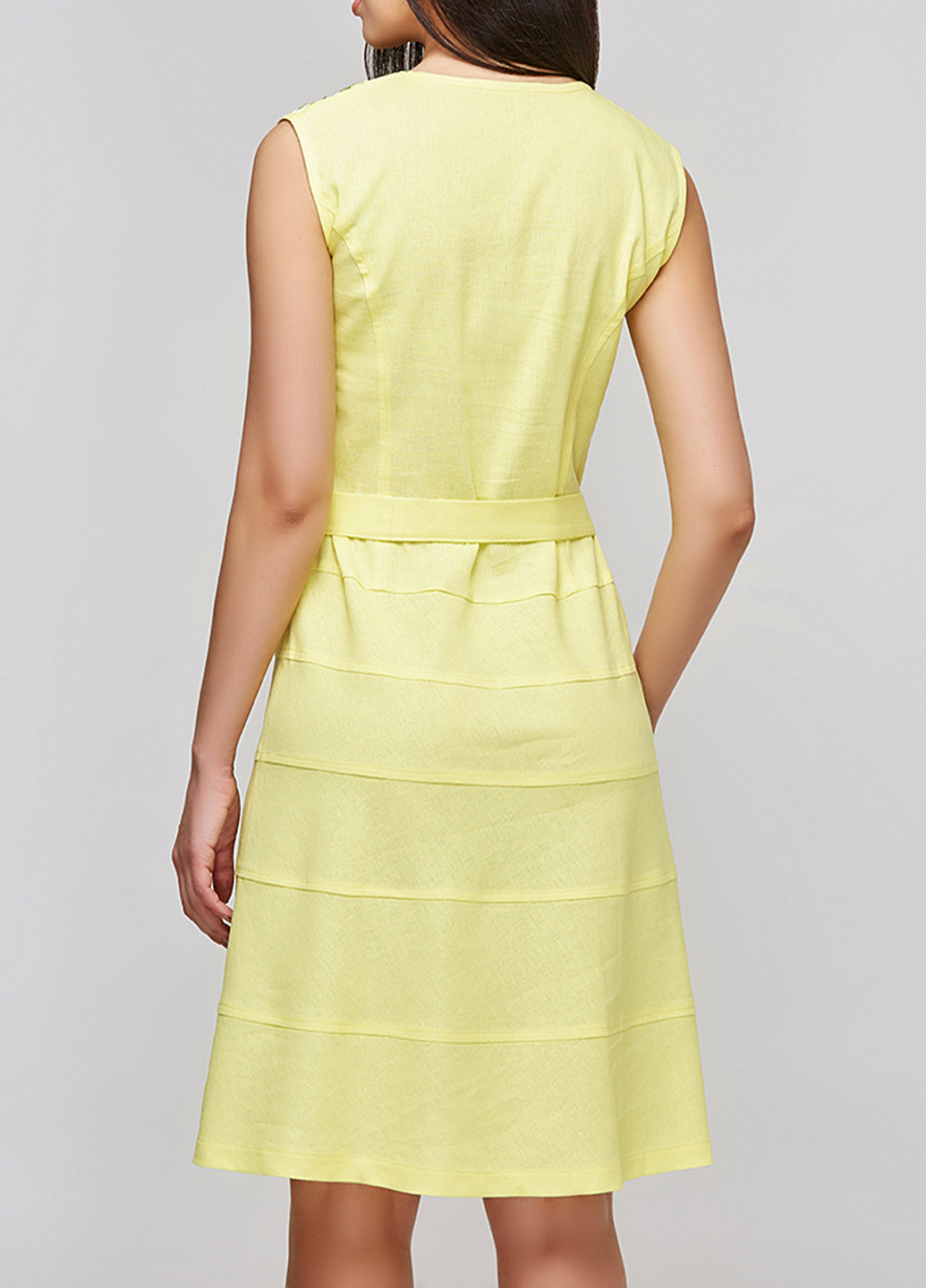 Светло-желтое кэжуал платье DANNA с цветочным принтом