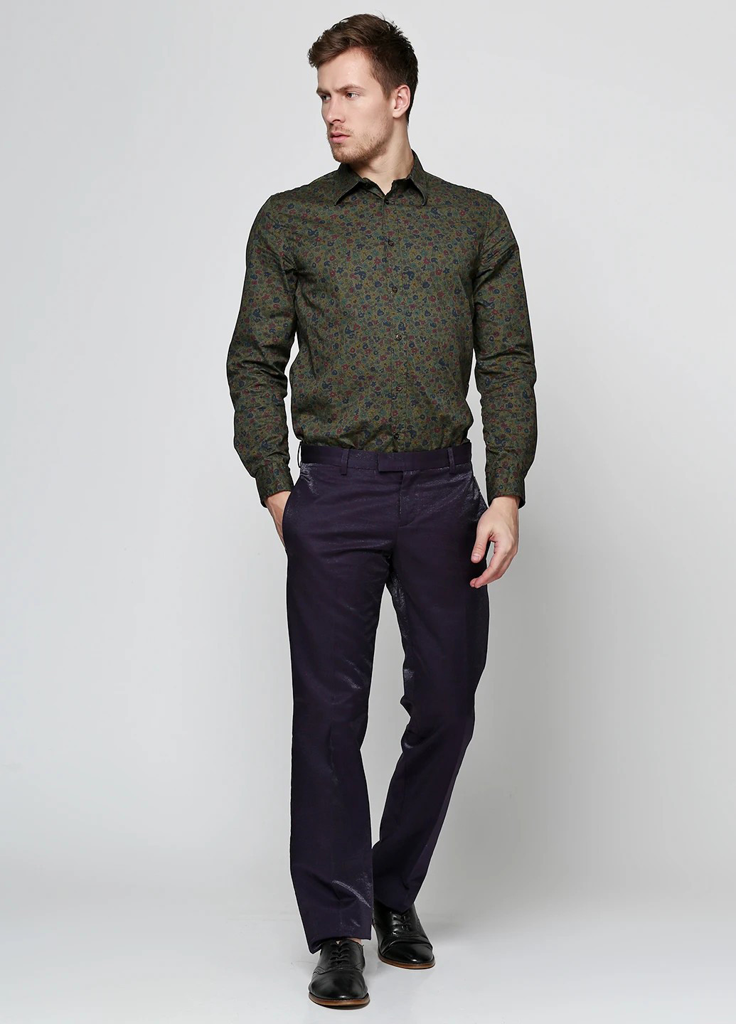 Фиолетовые кэжуал демисезонные чиносы брюки John Richmond