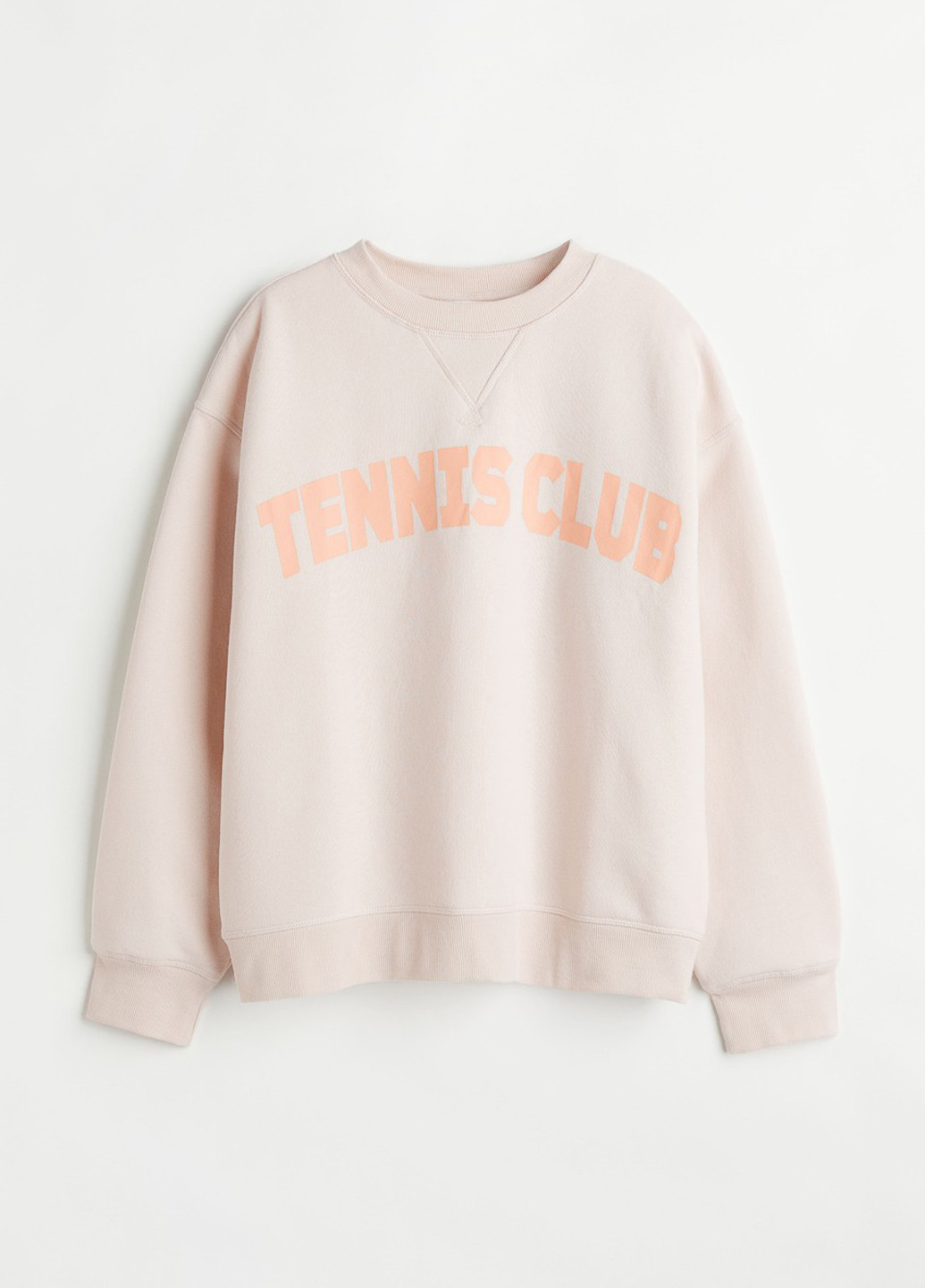 Светло-бежевый свитшот H&M надпись без декора (313044708)