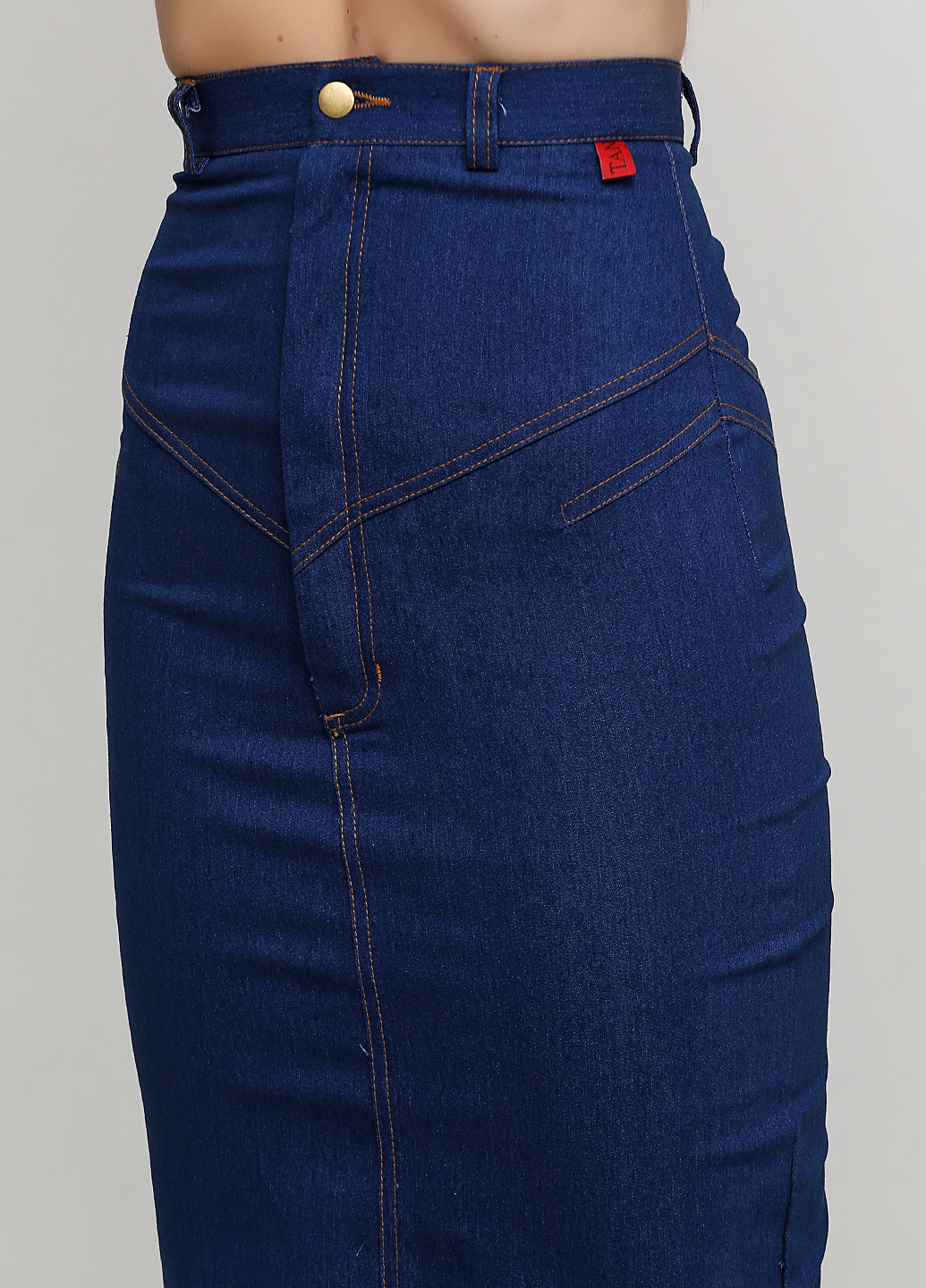 Синяя джинсовая однотонная юбка Andre Tan карандаш