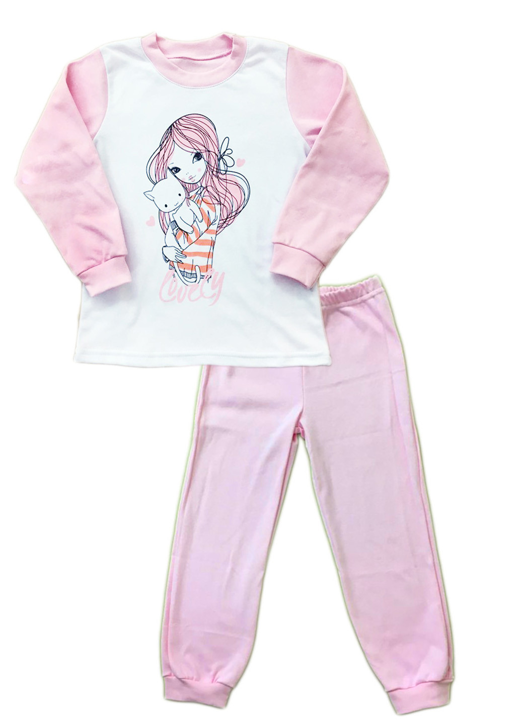 Розовая всесезон пижама (свитшот, брюки) AV Style