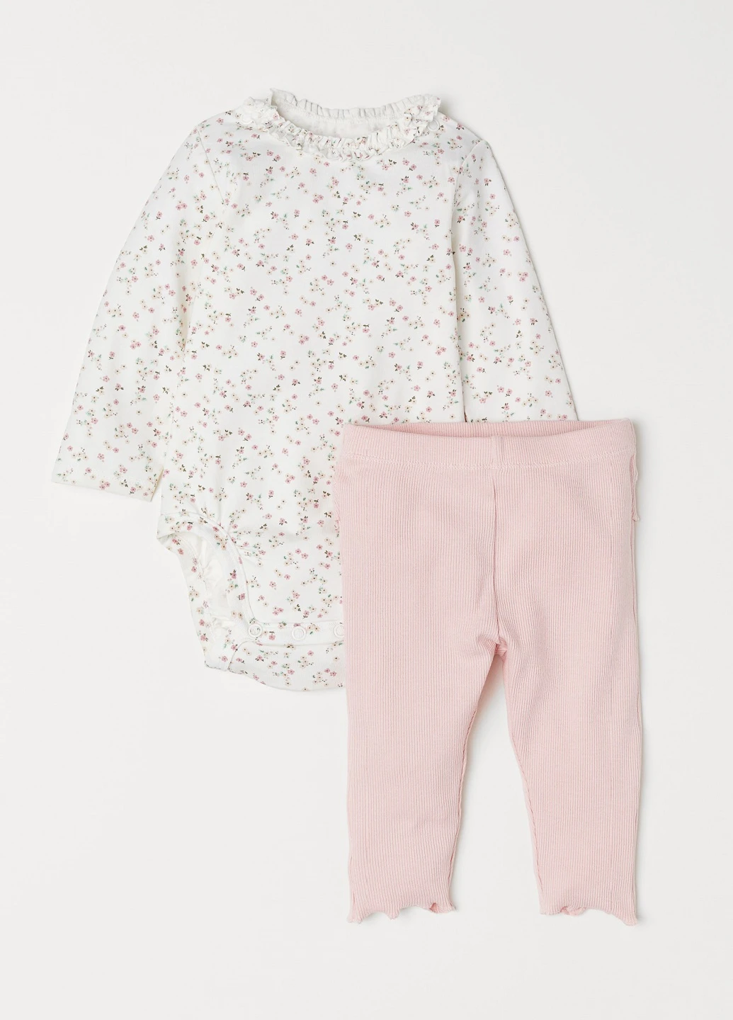 Светло-розовый демисезонный комплект (боди, леггинсы) H&M