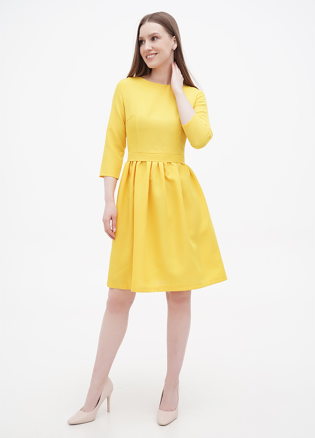 Жовтий кежуал сукня кльош Maurini однотонна