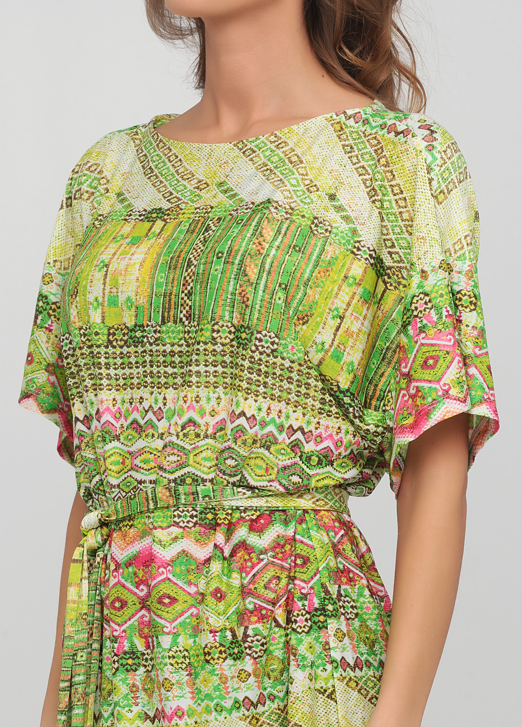 Зеленое кэжуал платье PDK с геометрическим узором