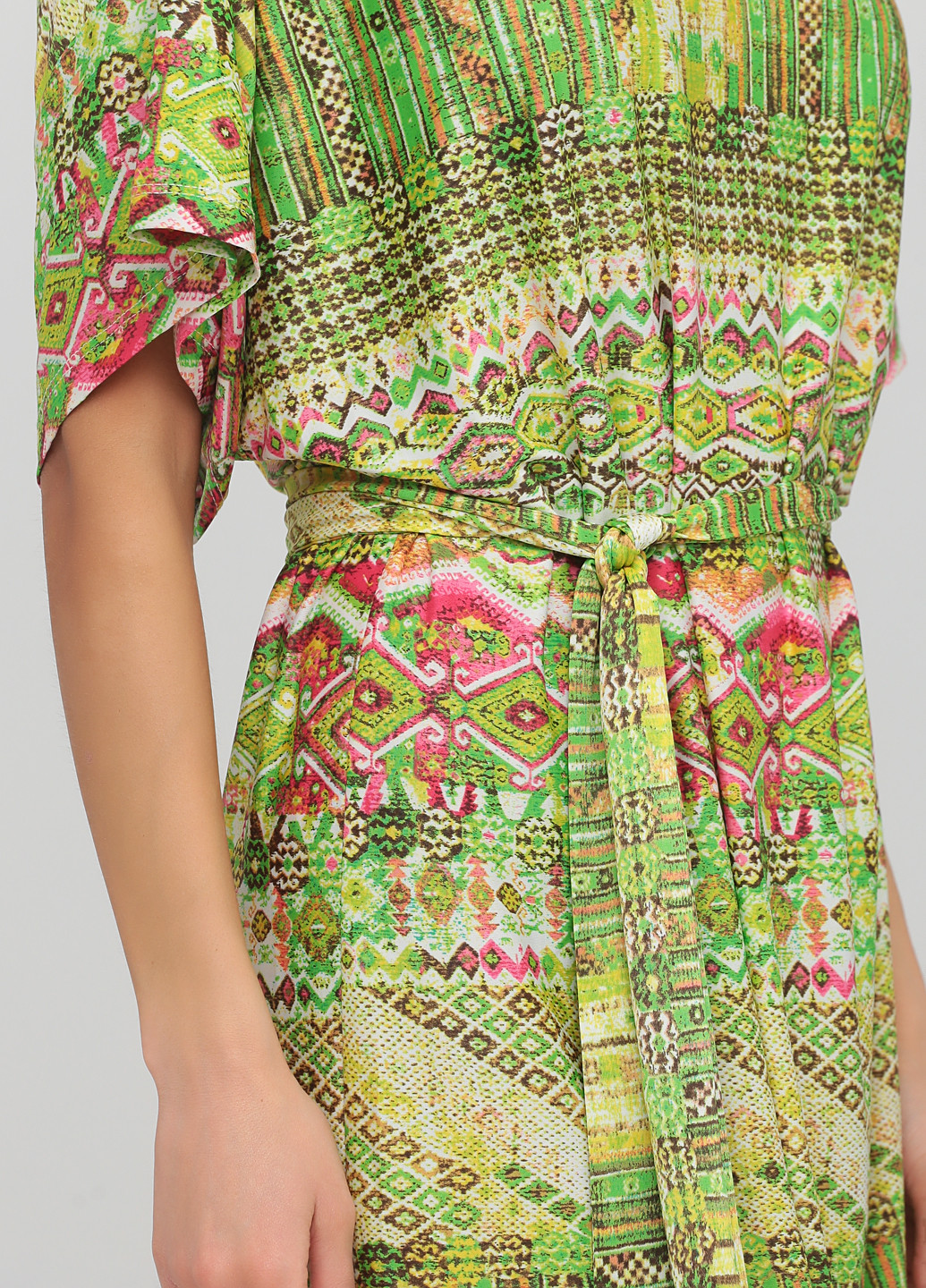 Зеленое кэжуал платье PDK с геометрическим узором
