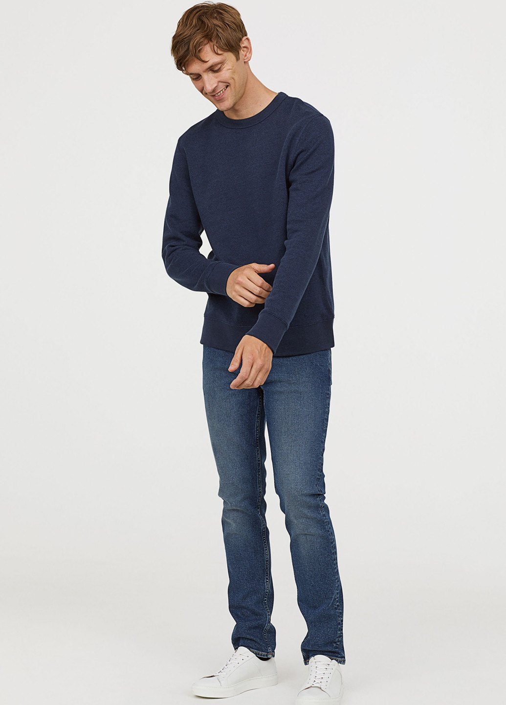 Джинси H&M однотонні темно-сині джинсові