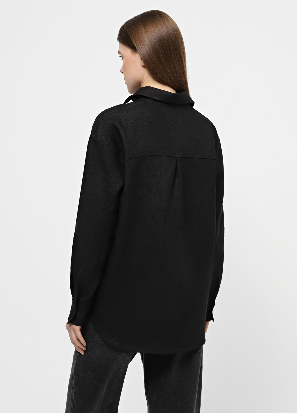 Черная кэжуал рубашка однотонная Braska