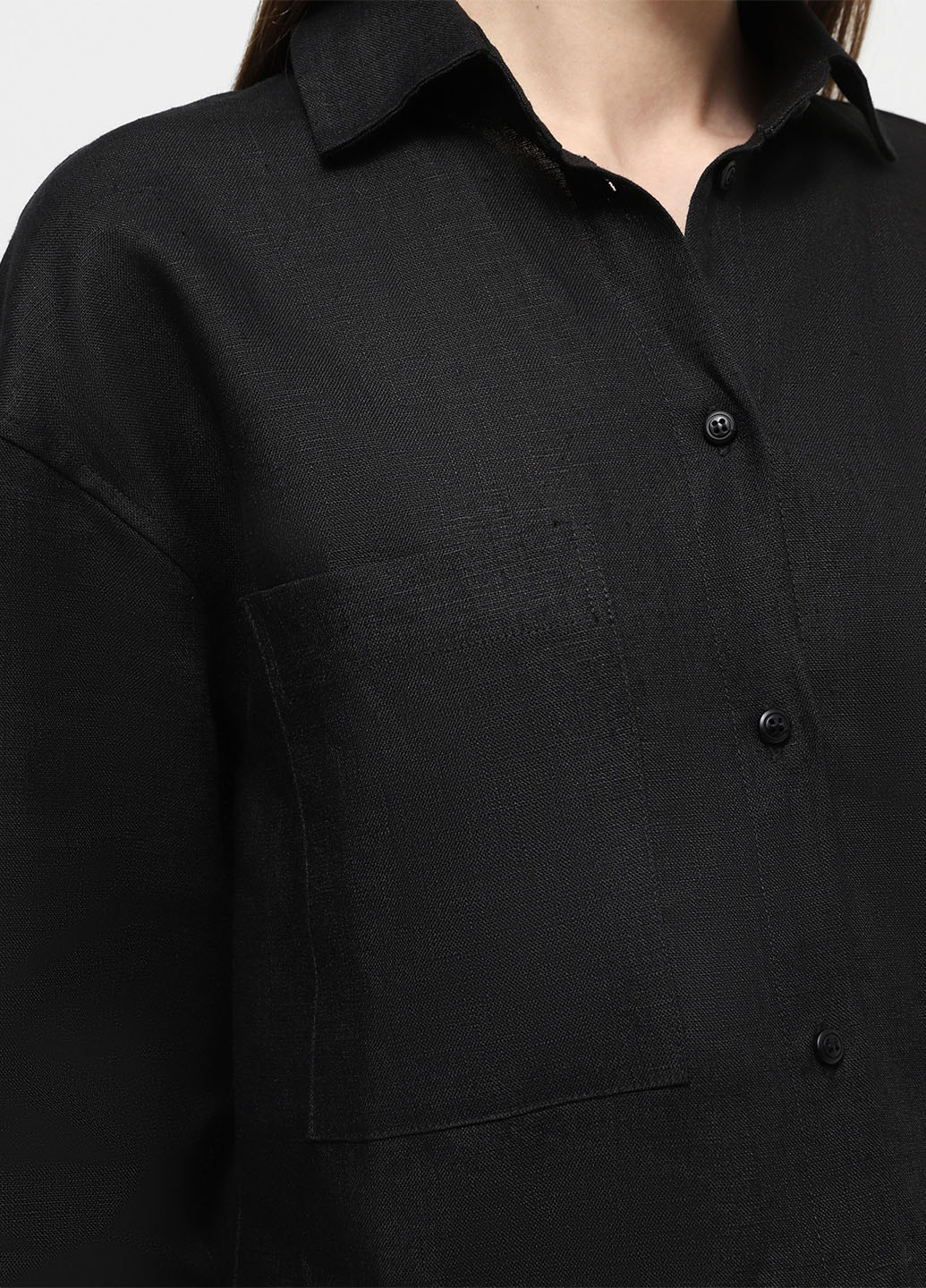 Черная кэжуал рубашка однотонная Braska