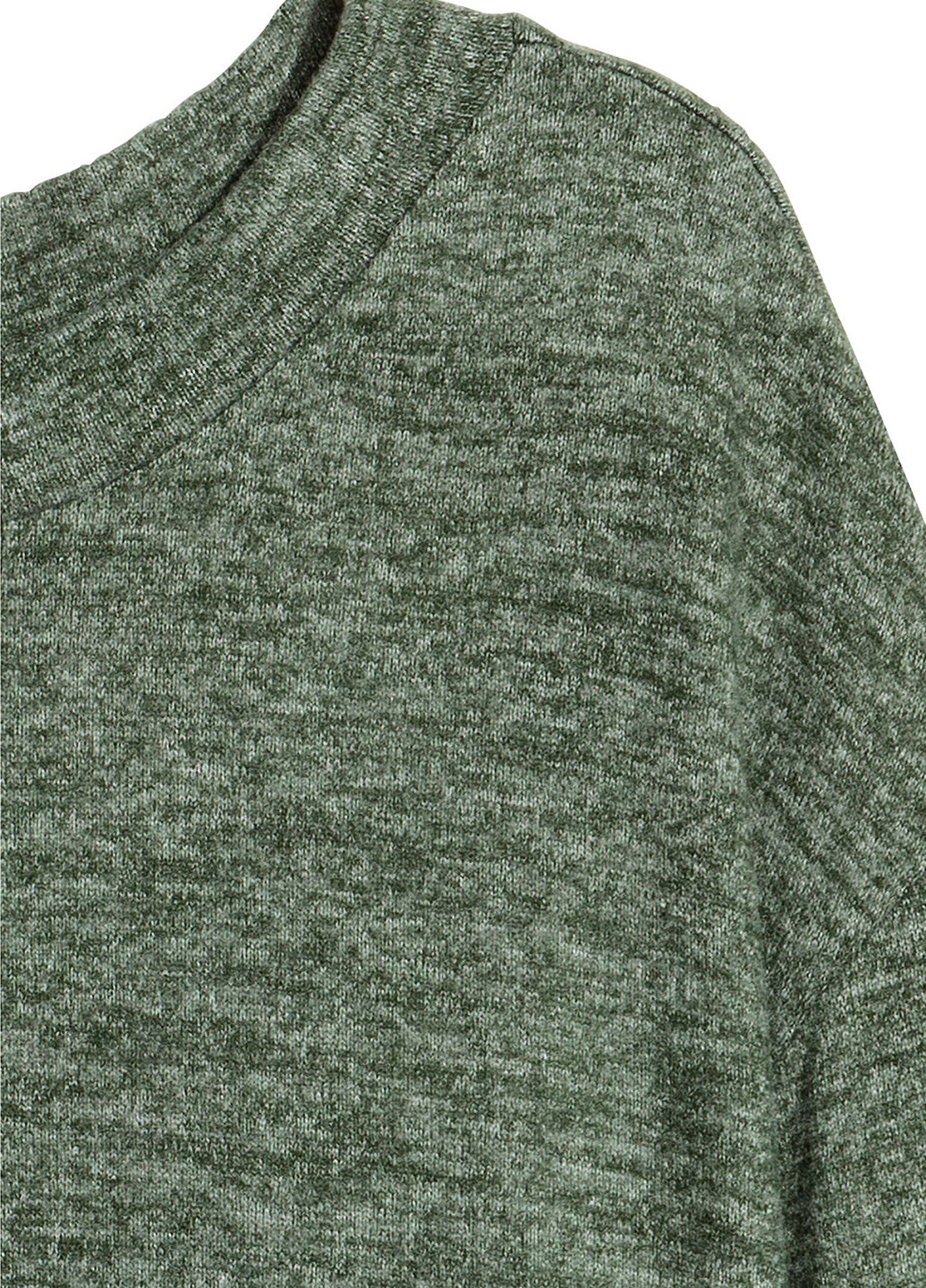 Свитшот H&M - Прямой крой меланж зеленый кэжуал - (155109852)