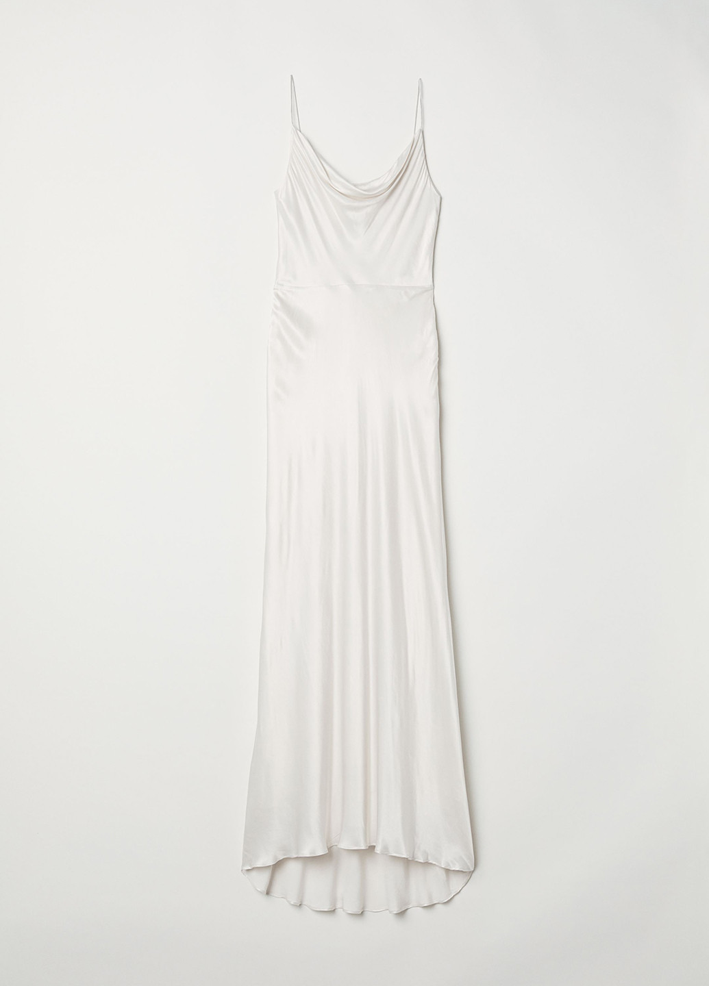 Молочное вечернее платье H&M однотонное