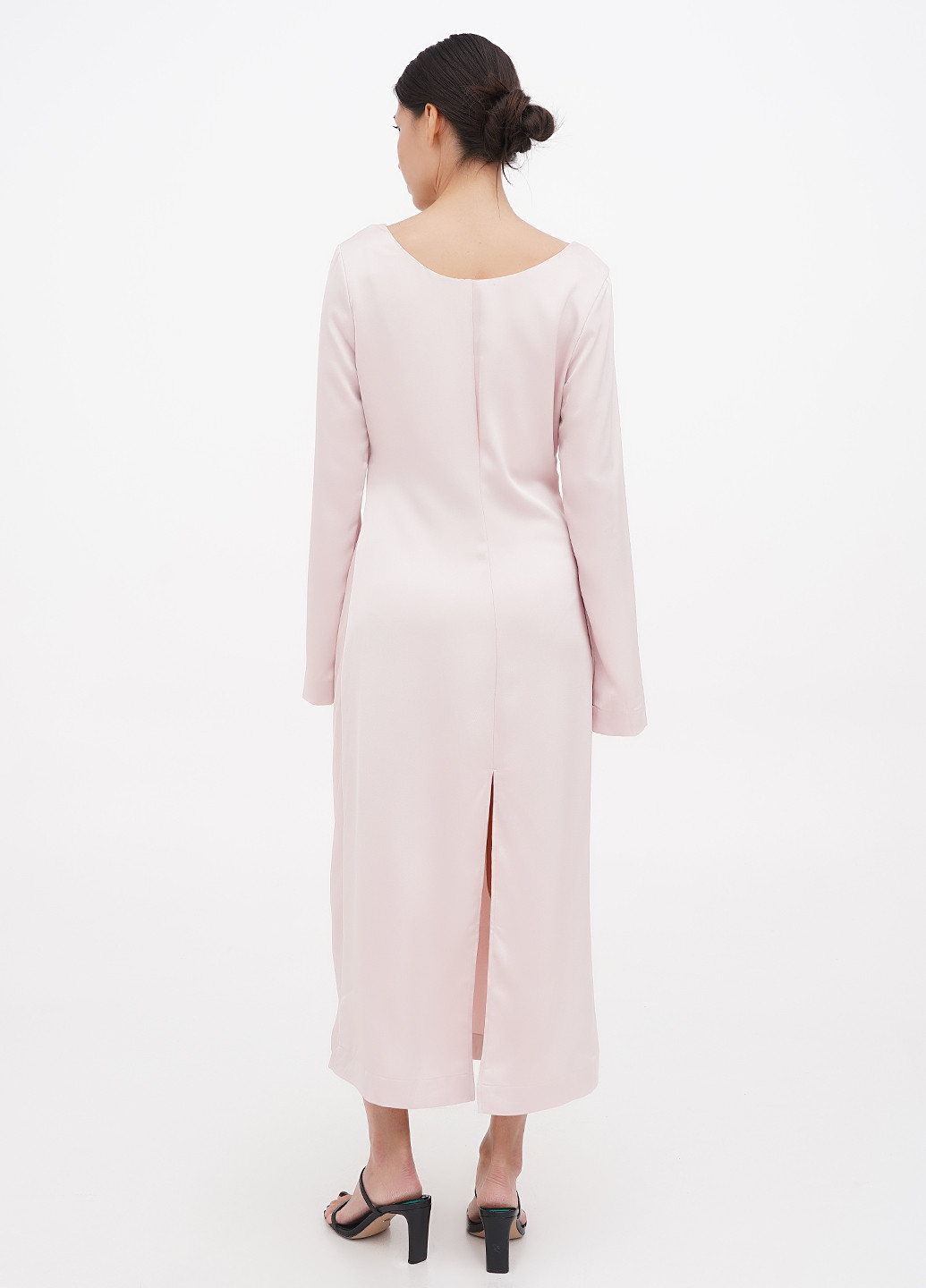 Светло-розовое кэжуал платье а-силуэт H&M однотонное