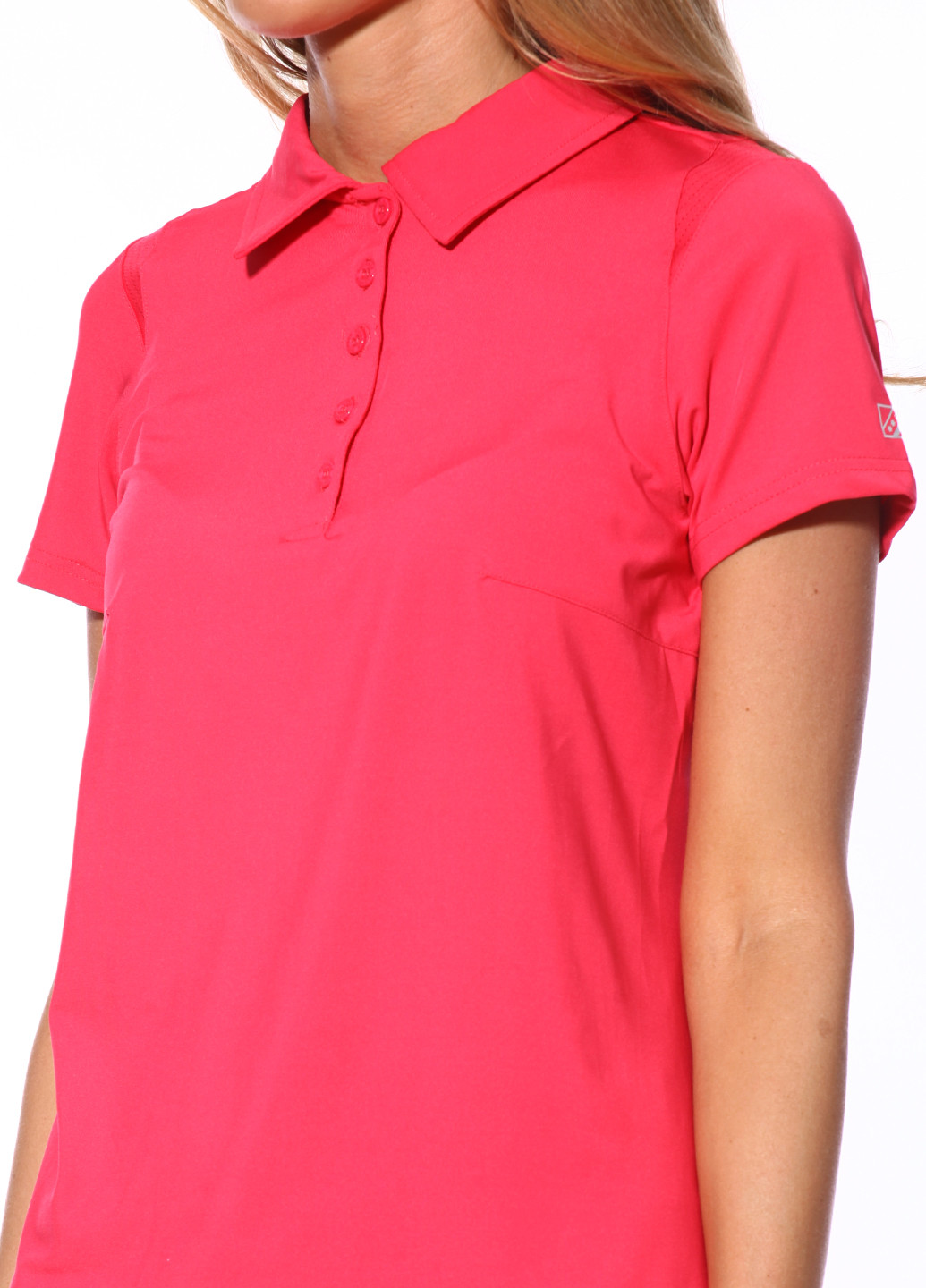 Малиновая женская футболка-поло Rucanor однотонная