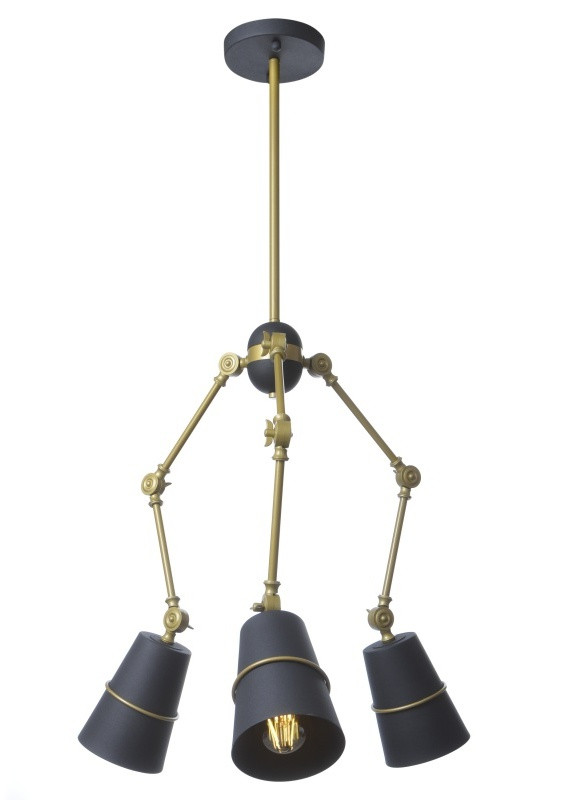 Люстра стельова лофт павук на 3 плафона BL-392S/3 E27 BK Brille (253886461)