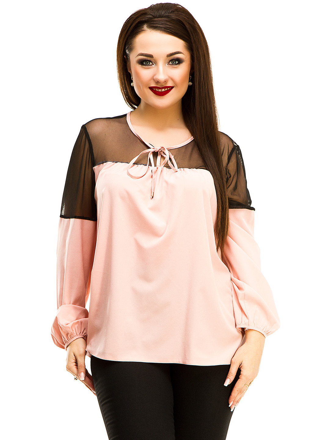 Світло-рожева демісезонна блуза Lady Style