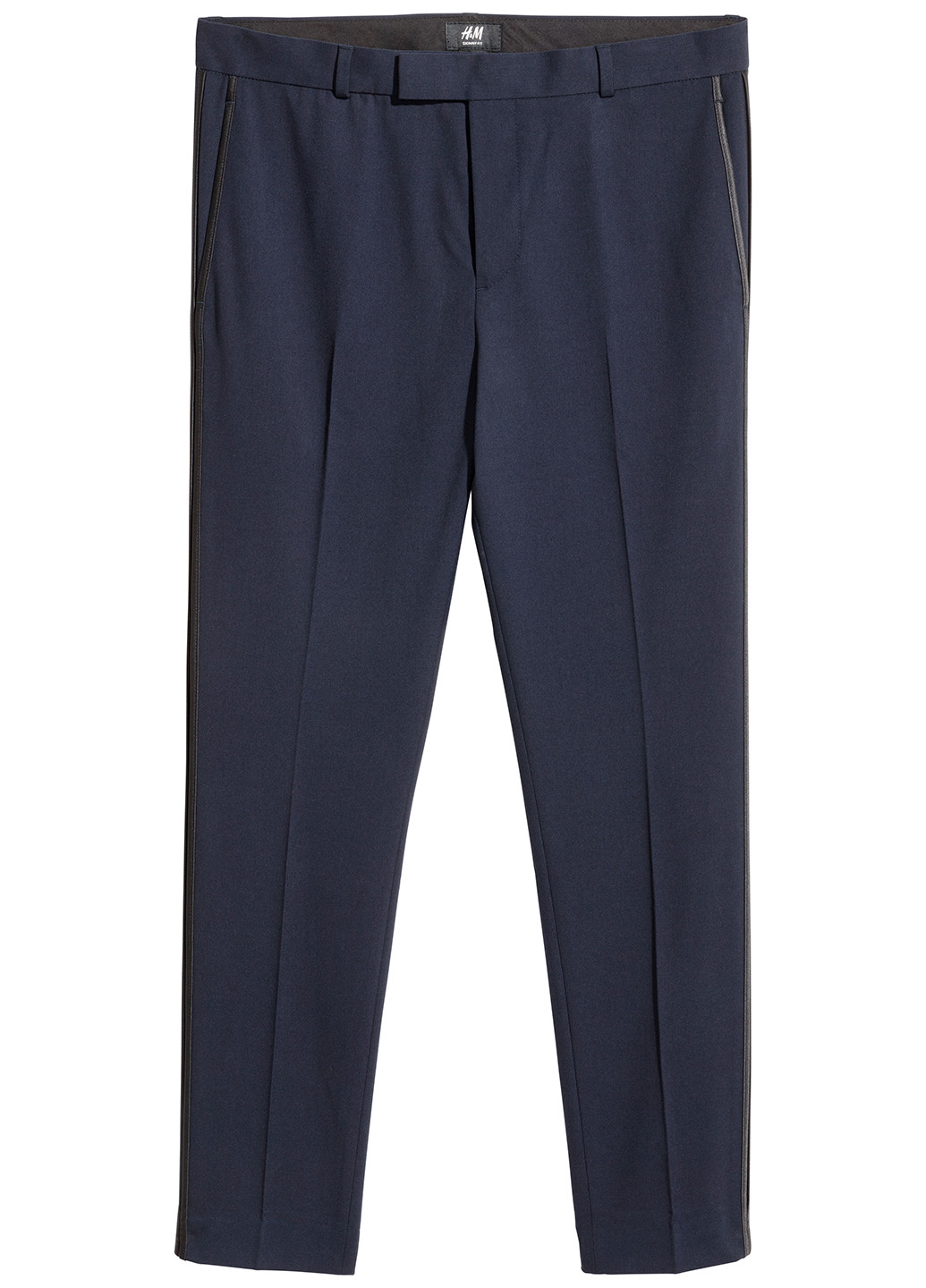 Темно-синие классические демисезонные зауженные брюки H&M