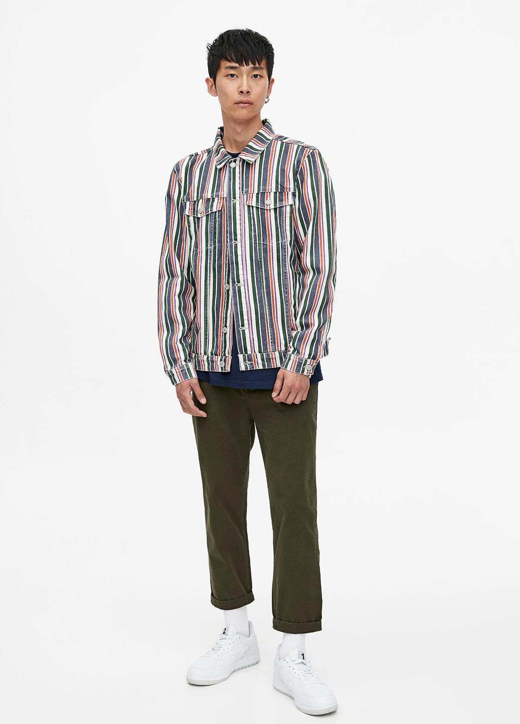 Хаки кэжуал демисезонные чиносы брюки Pull & Bear