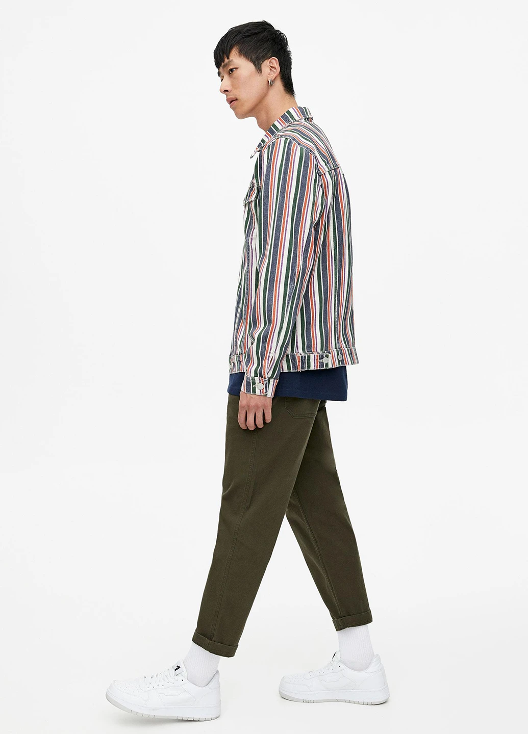 Хаки кэжуал демисезонные чиносы брюки Pull & Bear