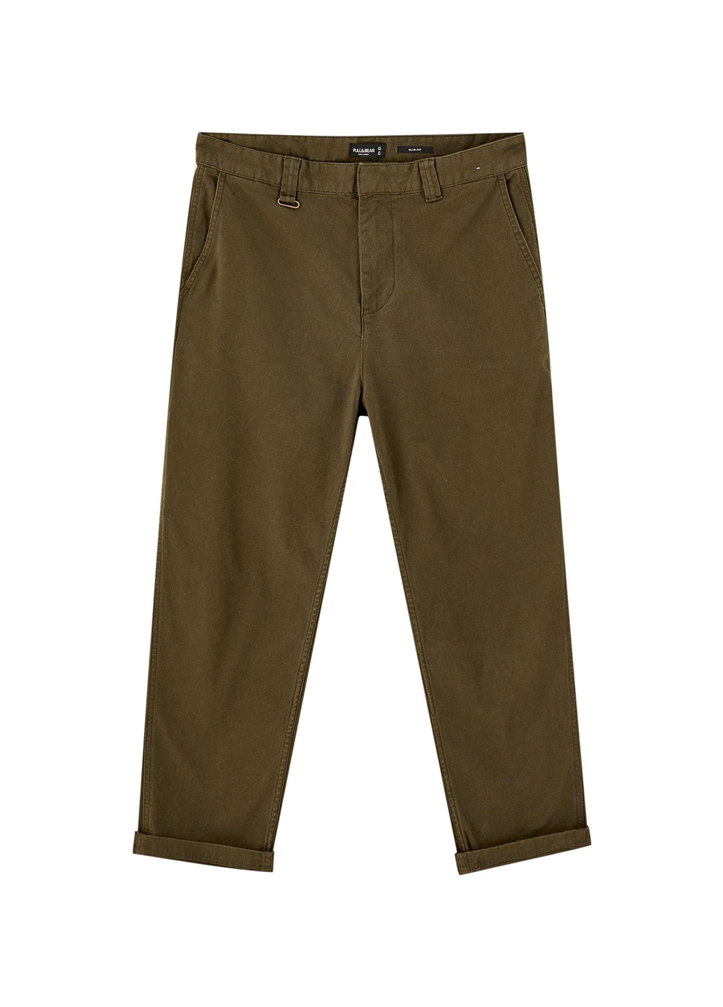 Хаки кэжуал демисезонные чиносы брюки Pull & Bear