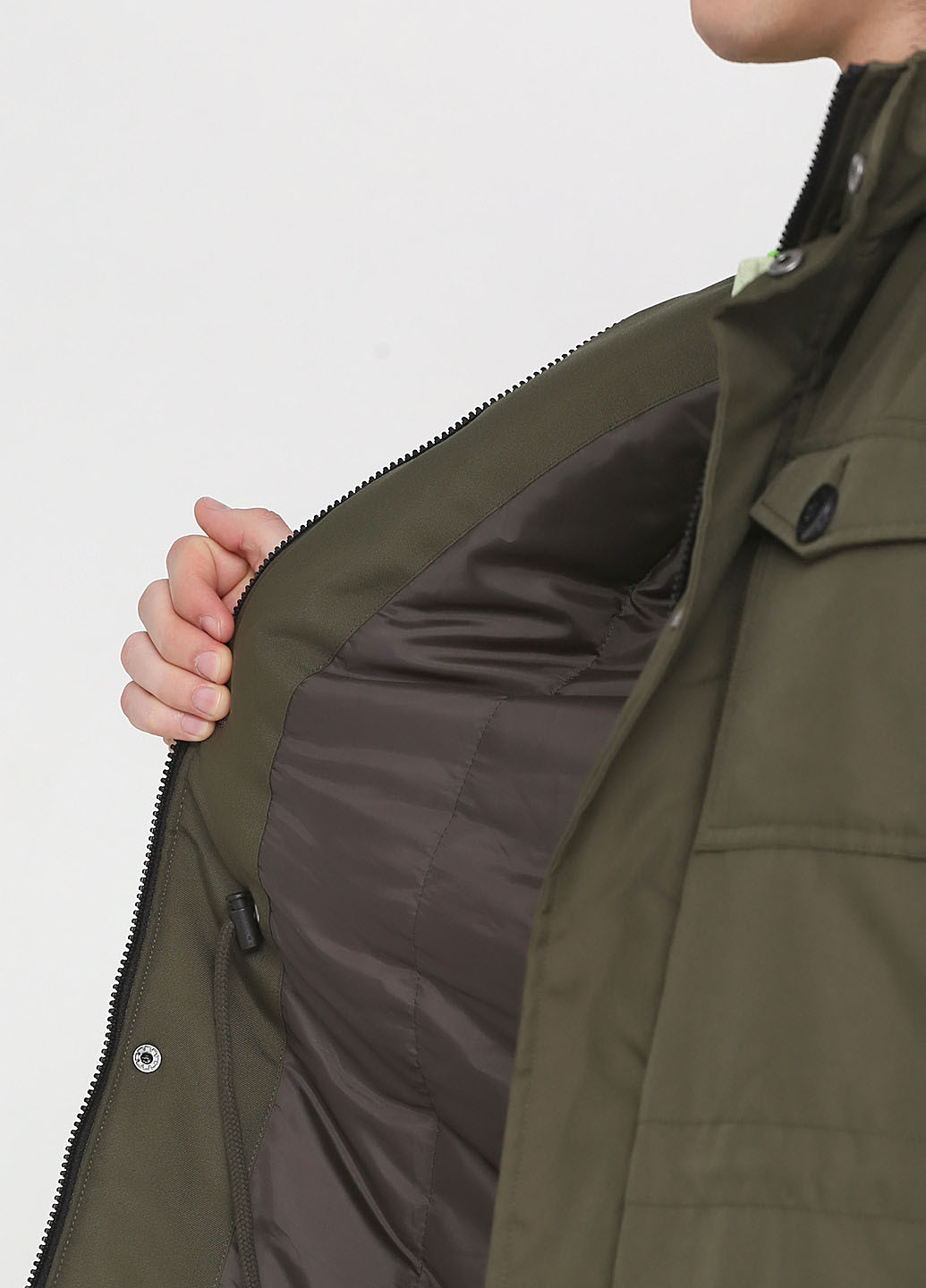 Оливковая зимняя куртка Only & Sons