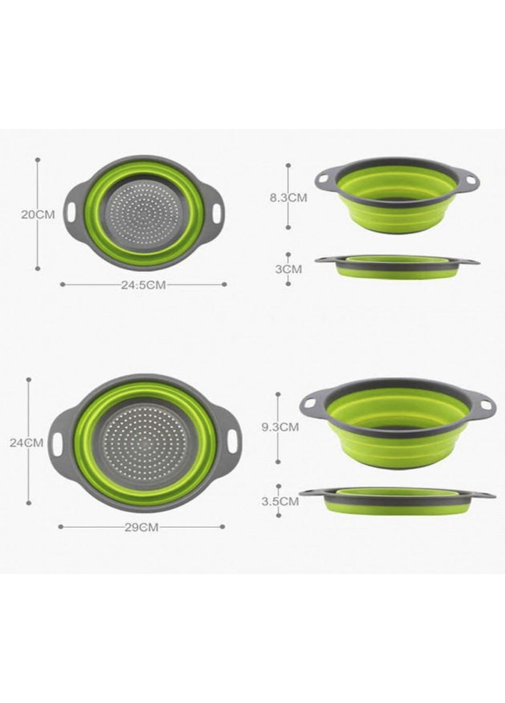 Друшляк силіконовий collapsible filter baskets складний компактний 2 шт в комплекті великий і маленький Good Idea (254784297)