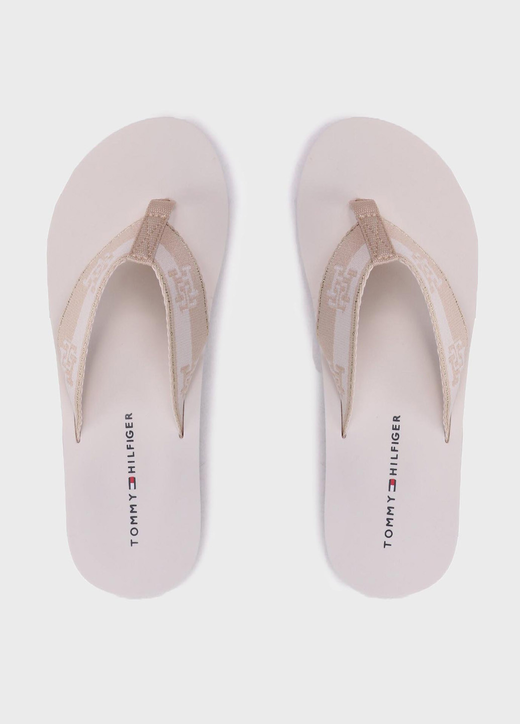 Белые кэжуал, пляжные вьетнамки Tommy Hilfiger с логотипом