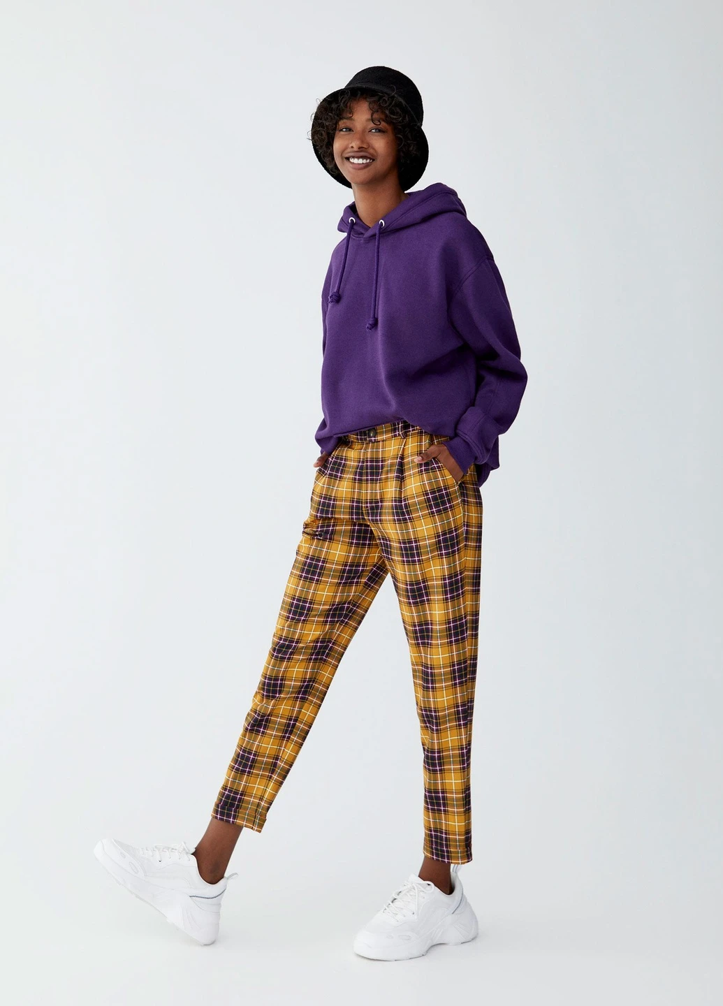Брюки,жовтий-фіолетовий, Pull & Bear (254670392)