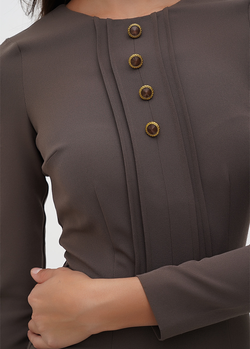 Сіро-коричнева кежуал сукня годе Sassofono однотонна