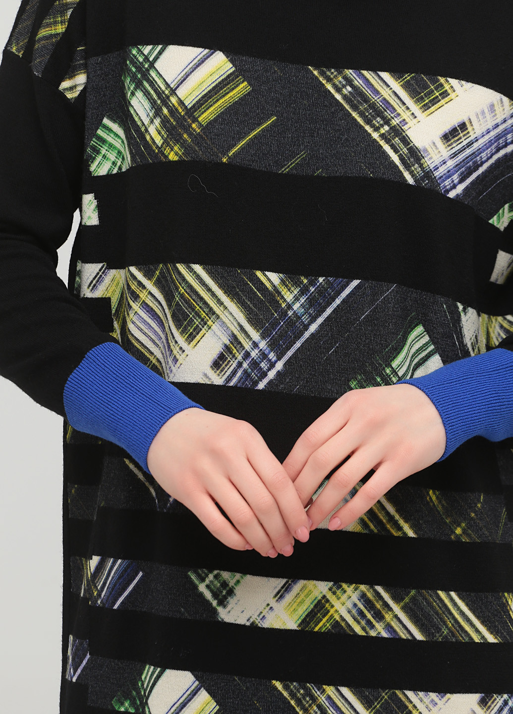 Комбинированное кэжуал платье платье-свитер Angelo Marani с абстрактным узором