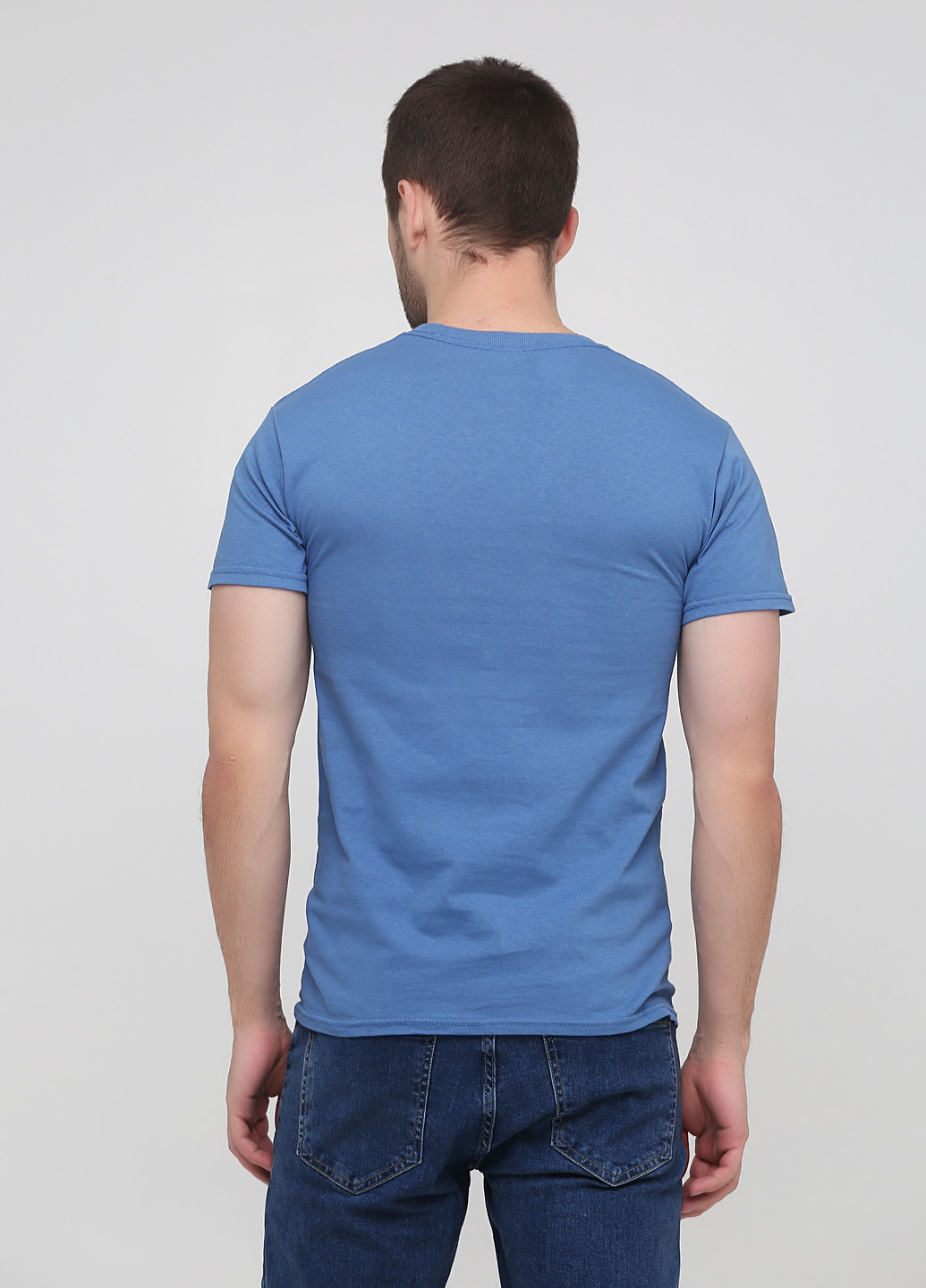 Сіро-синя футболка Hanes