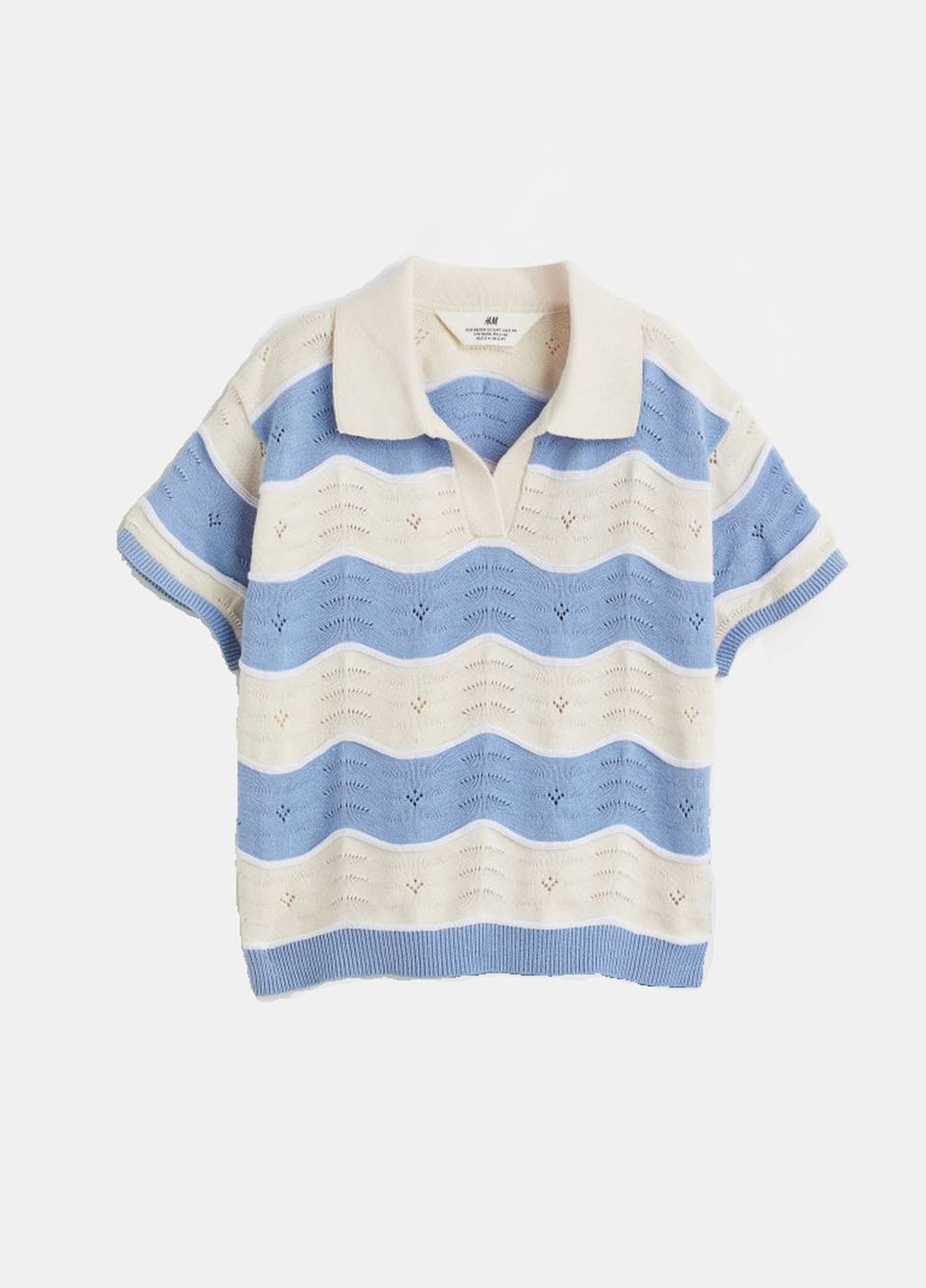 Цветная детская футболка-поло для мальчика H&M в полоску