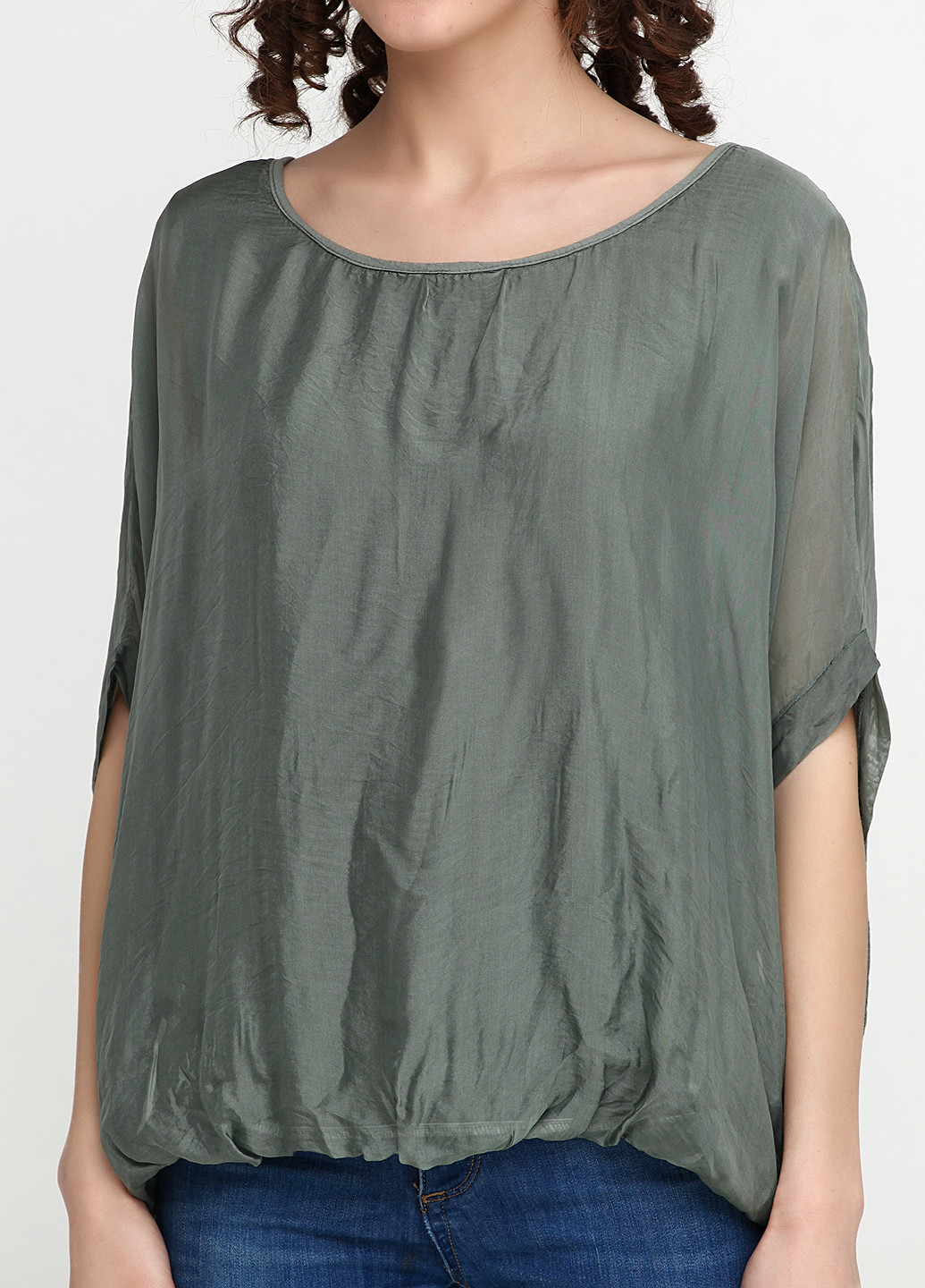 Темно-зеленая летняя блуза Fashion