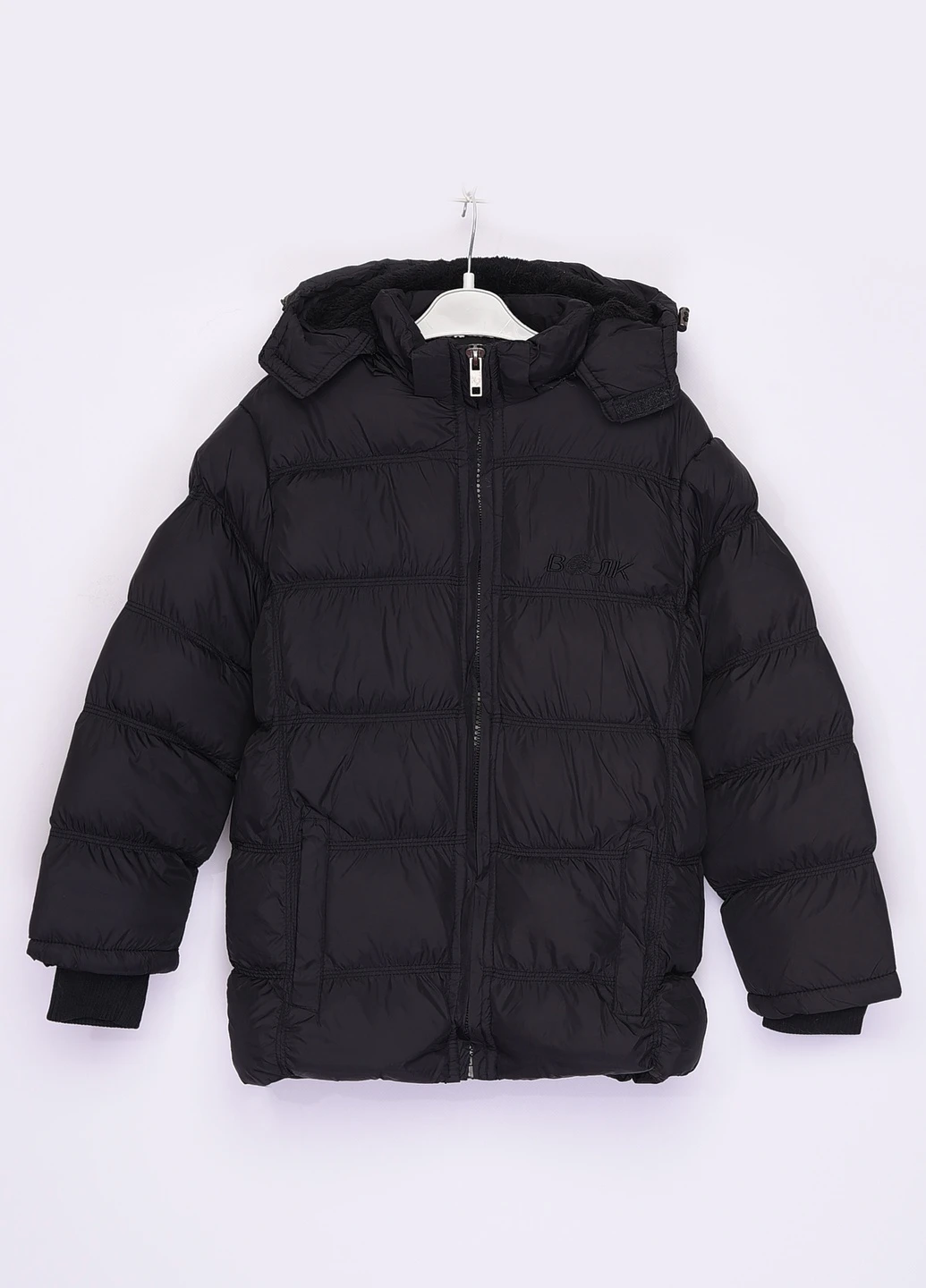 Черная демисезонная куртка детская демисезон черная с капюшоном Let's Shop