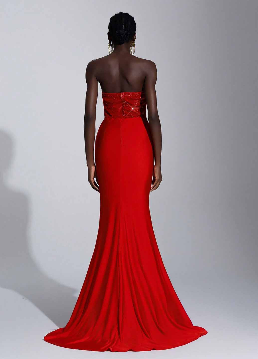 Червона вечірня сукня годе SHEIN однотонна