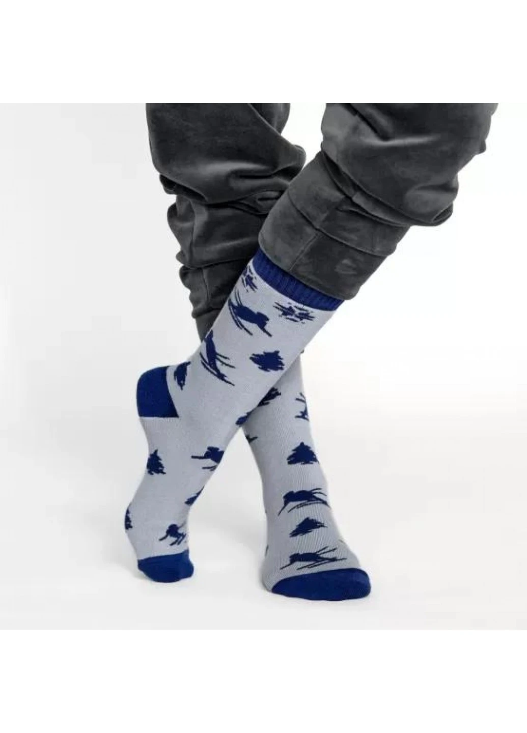 Сірі шкарпетки V&T Socks анімалістичні (251852282)